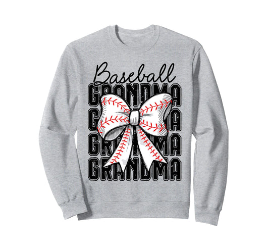 Baseball Grandma Coquette Bow Sweatshirt - Novelty Apparel Men Women - T-Shirt, Sweatshirt, Hoodie
