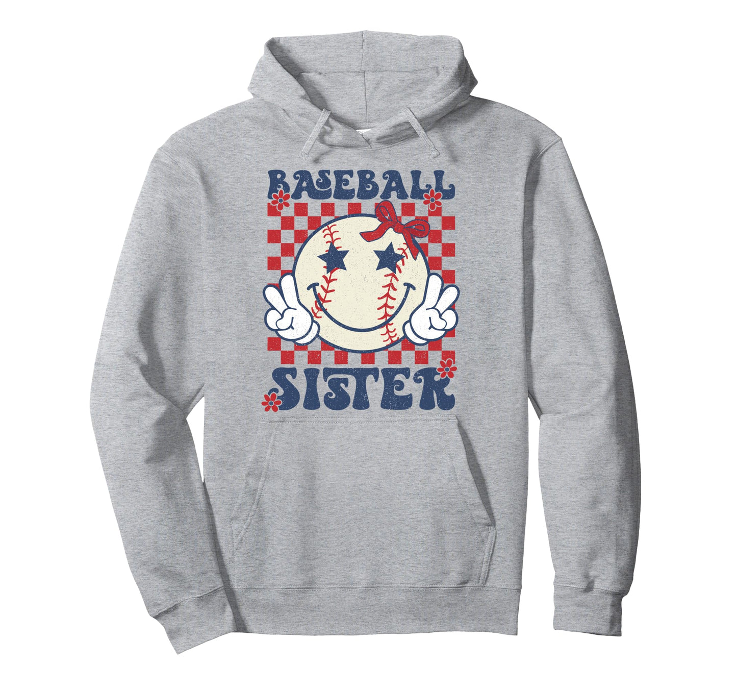 Baseball Sister Coquette Bow Sport Lovers Hoodie - Graphic Print Men Women - T-Shirt, Sweatshirt, Hoodie