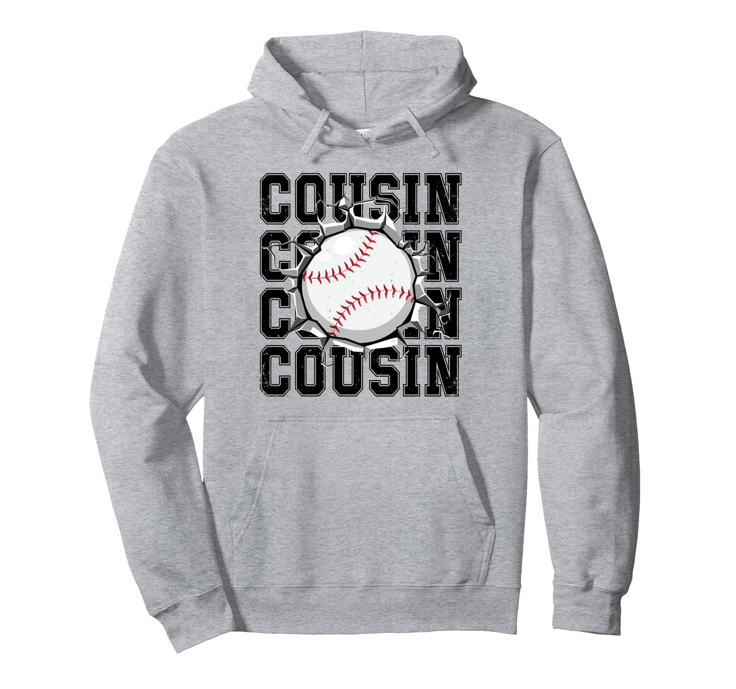 Baseball Cousin Cracked Wall Family Hoodie - Aesthetic Graphic Men Women - T-Shirt, Sweatshirt, Hoodie