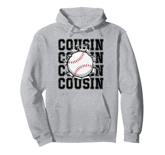 Baseball Cousin Cracked Wall Family Hoodie - Aesthetic Graphic Men Women - T-Shirt, Sweatshirt, Hoodie