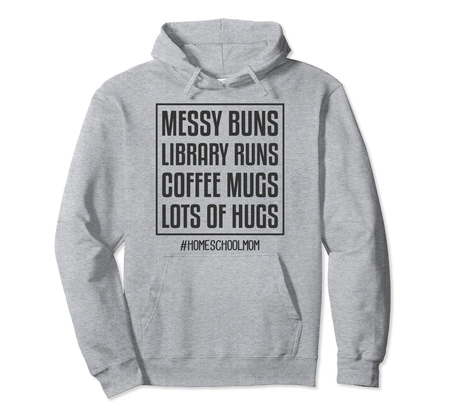 Homeschool Mom Messy Buns Library Runs Hoodie - Trendy Graphic Unisex - T-Shirt, Sweatshirt, Hoodie