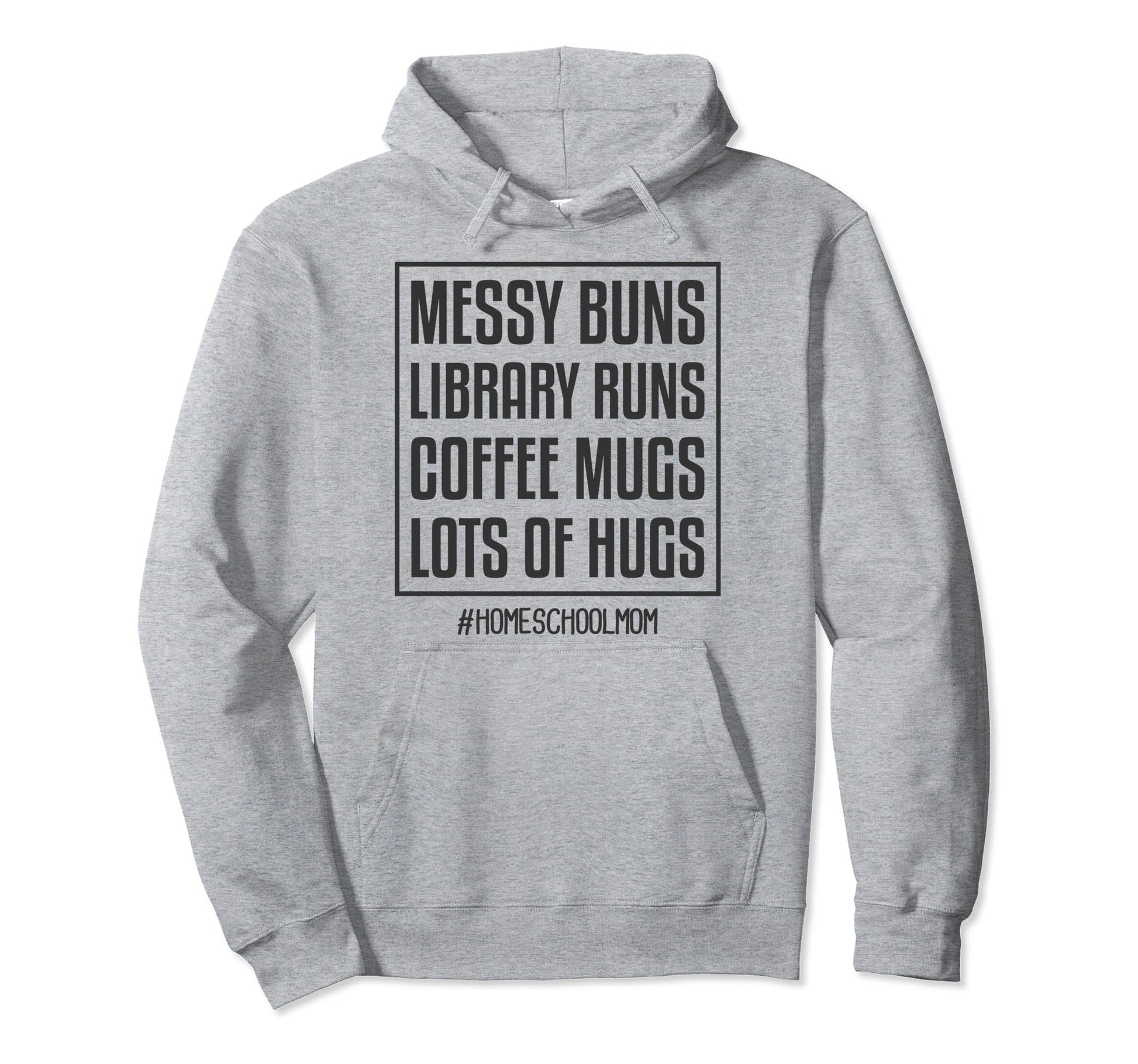 Homeschool Mom Messy Buns Library Runs Hoodie - Trendy Graphic Unisex - T-Shirt, Sweatshirt, Hoodie