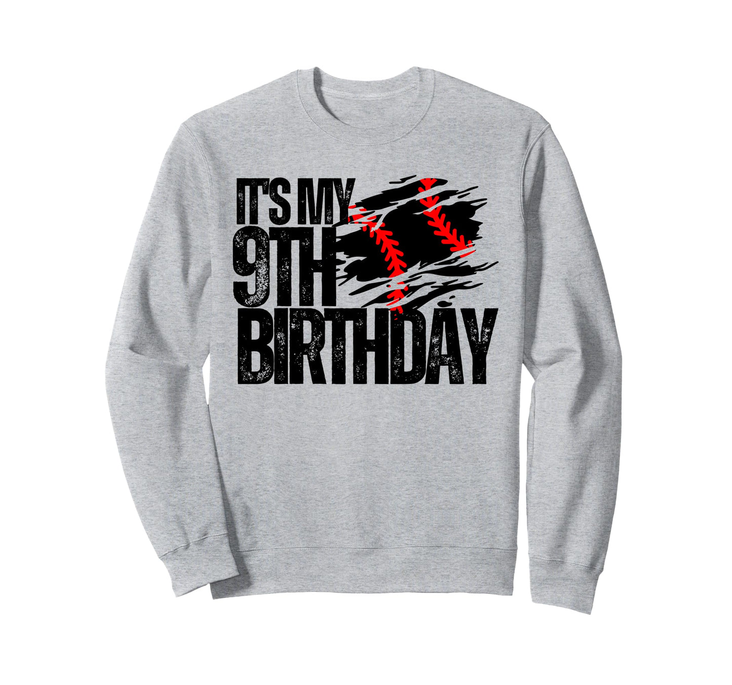 Its My 9Th Birthday Baseball Player Sweatshirt - Aesthetic Graphic Unisex - T-Shirt, Sweatshirt, Hoodie