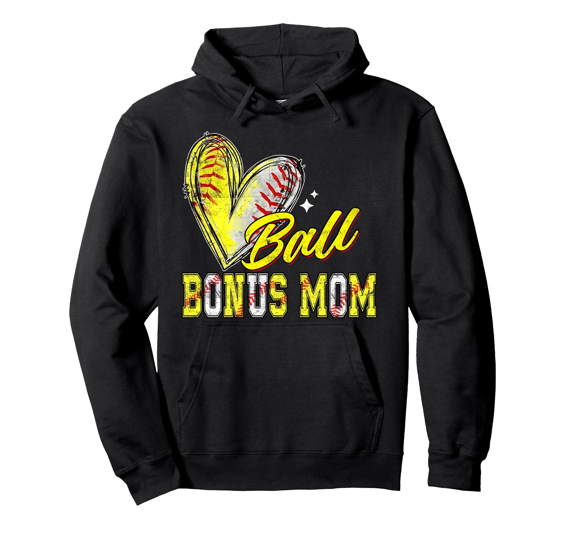 Funny Ball Bonus Mom Softball Baseball Hoodie - Unique Graphic Unisex - T-Shirt, Sweatshirt, Hoodie