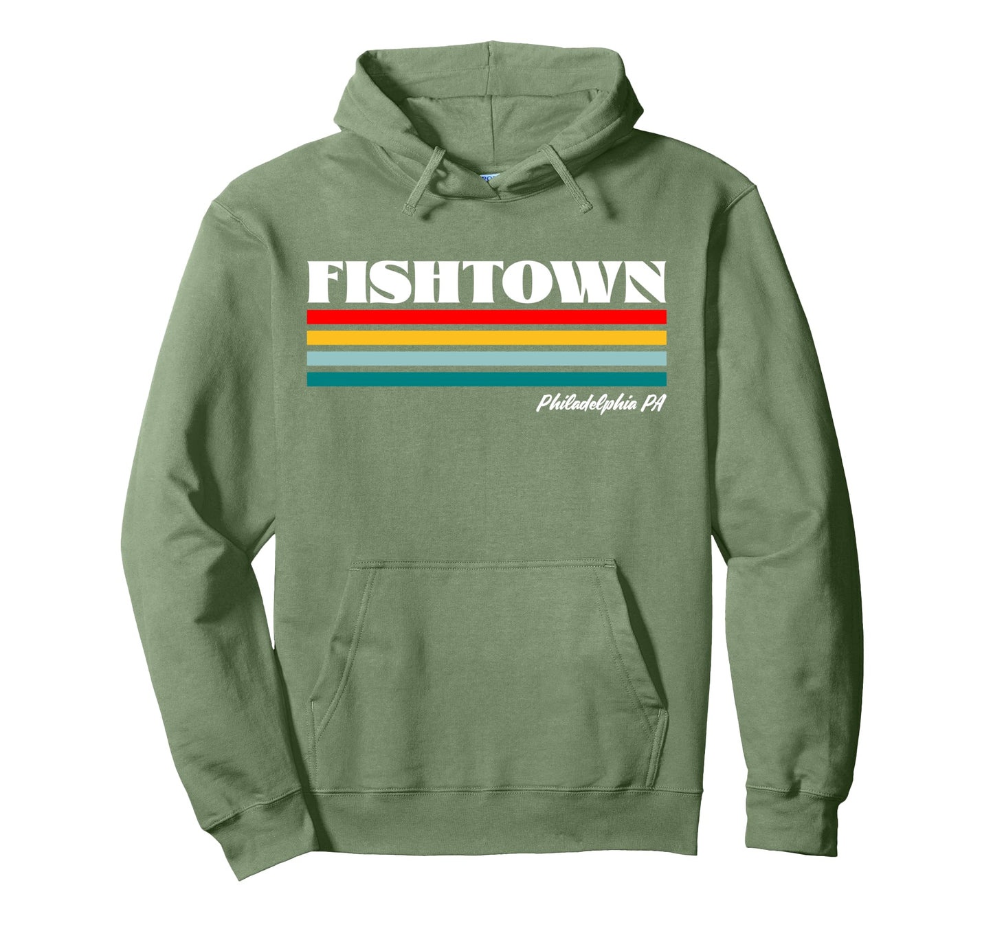 Fishtown Philadelphia Pa Rainbow Stripes Hoodie - Graphic Print Men Women - T-Shirt, Sweatshirt, Hoodie