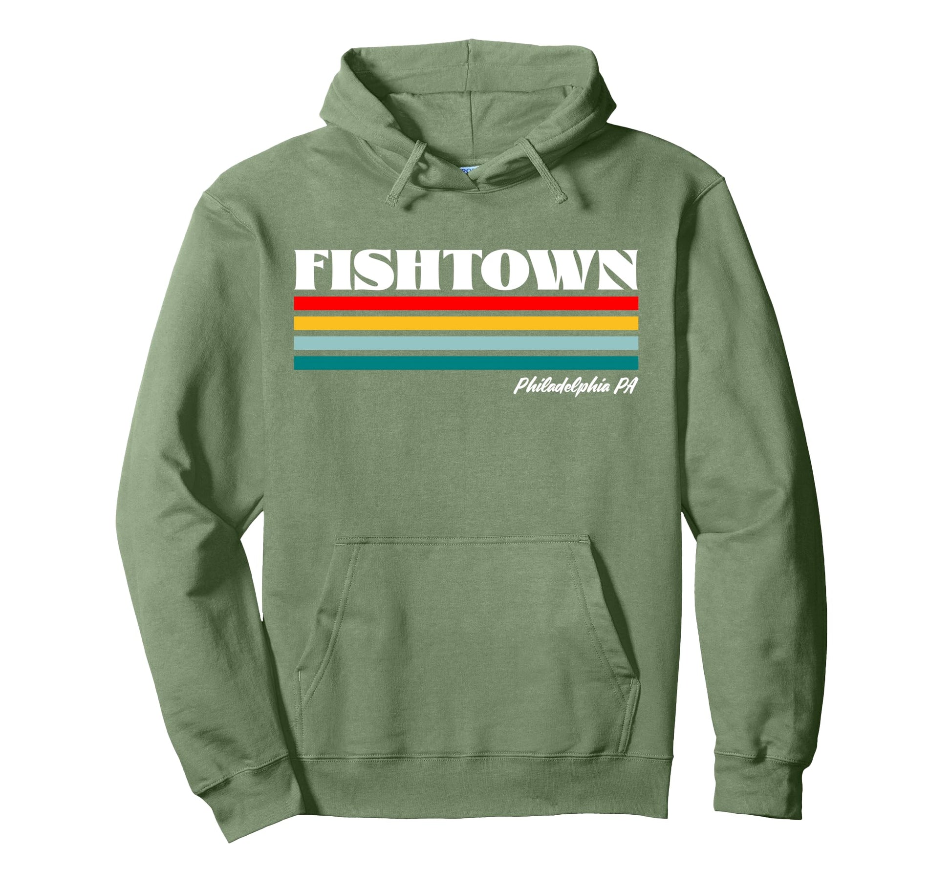 Fishtown Philadelphia Pa Rainbow Stripes Hoodie - Graphic Print Men Women - T-Shirt, Sweatshirt, Hoodie