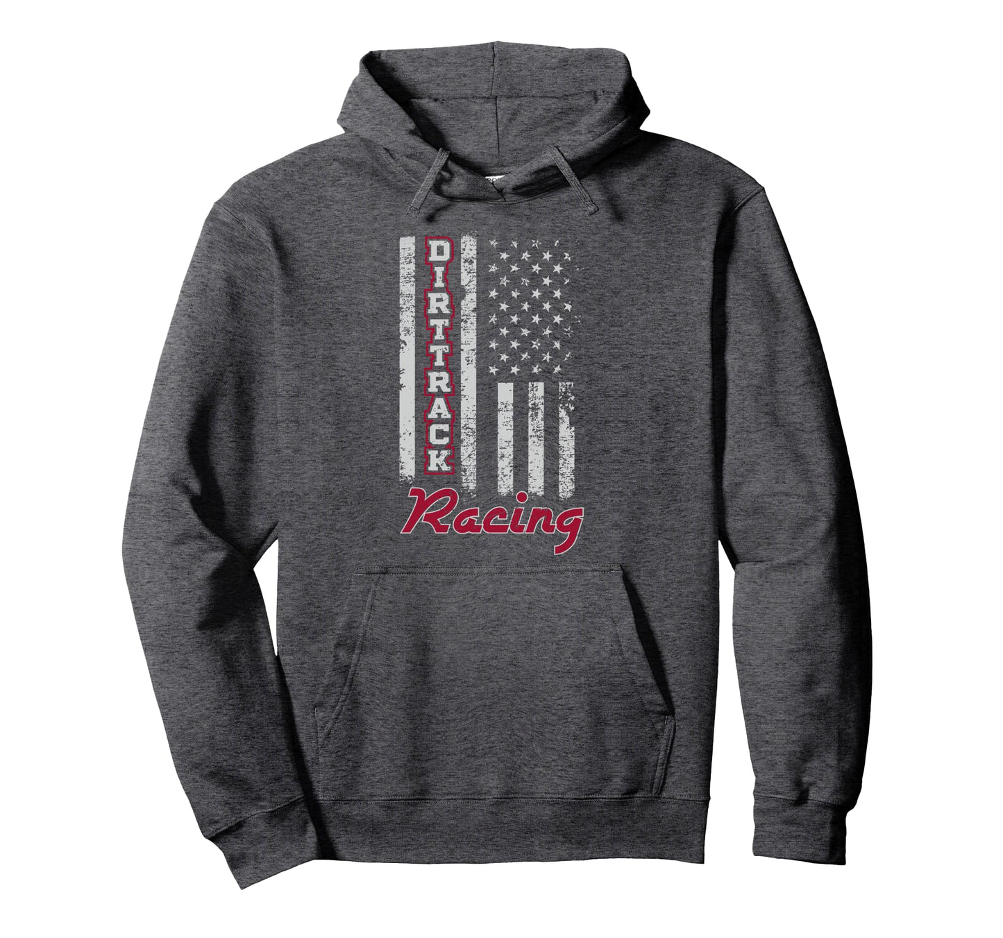 Dirt Track Racing Gift American Flag Hoodie - Casual Everyday Wear Unisex - T-Shirt, Sweatshirt, Hoodie
