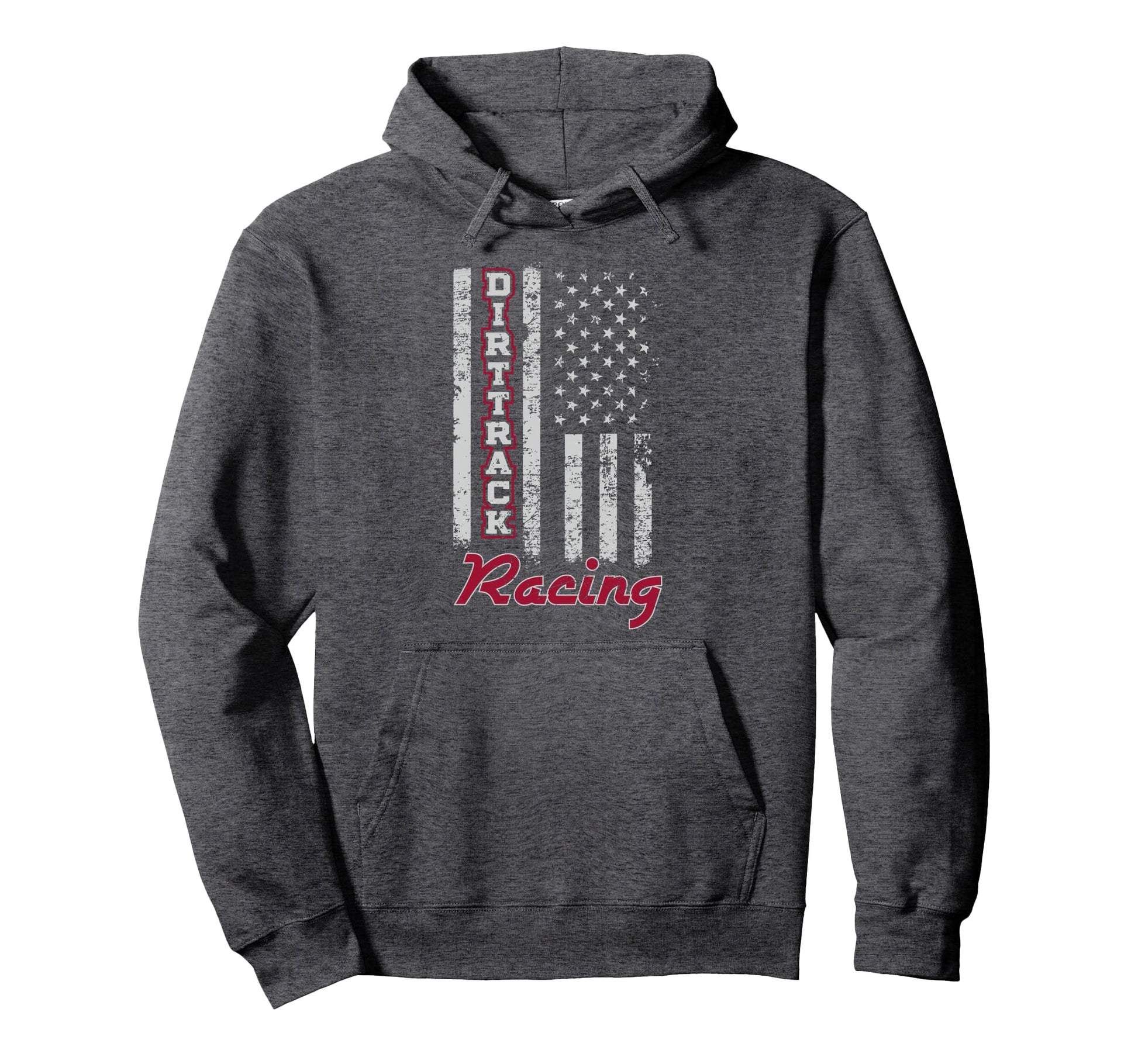 Dirt Track Racing Gift American Flag Hoodie - Casual Everyday Wear Unisex - T-Shirt, Sweatshirt, Hoodie
