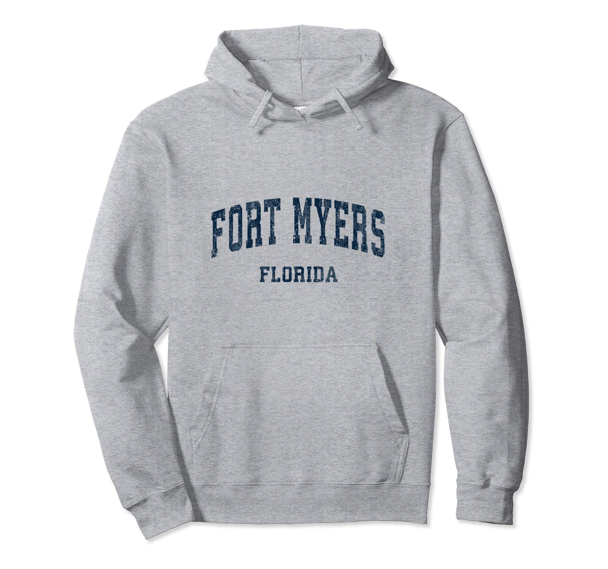 Fort Myers Florida Fl Varsity Sports Navy Hoodie - Trendy Graphic Unisex - T-Shirt, Sweatshirt, Hoodie