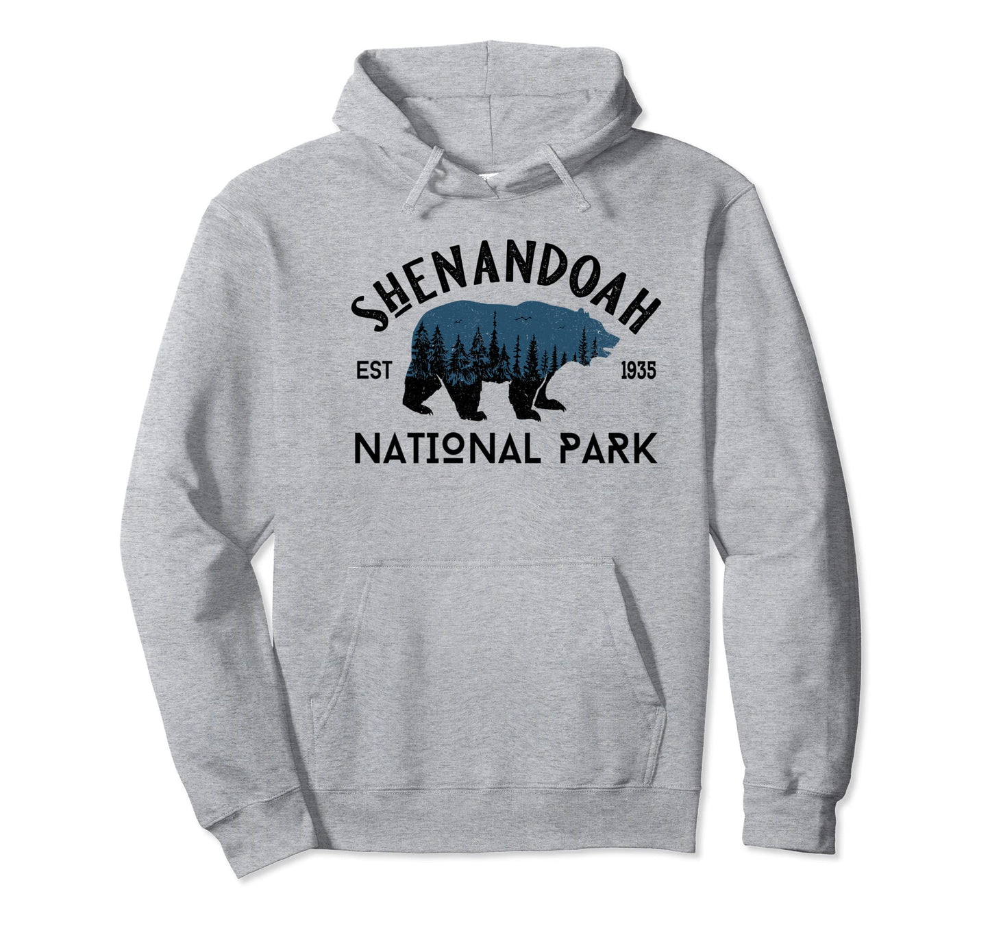 Bear Shenandoah National Park Souvenir Hoodie - Minimalist Print Men Women - T-Shirt, Sweatshirt, Hoodie