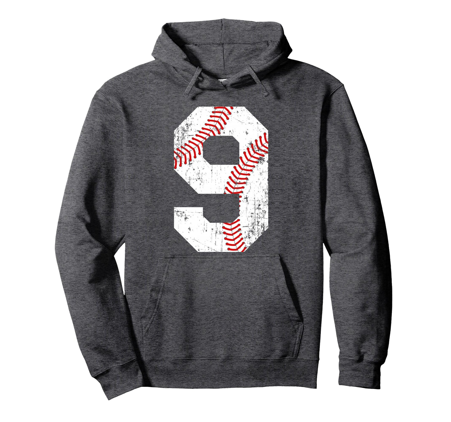 Baseball 9 Jersey Number Hoodie - Streetwear Style for Adults - T-Shirt, Sweatshirt, Hoodie