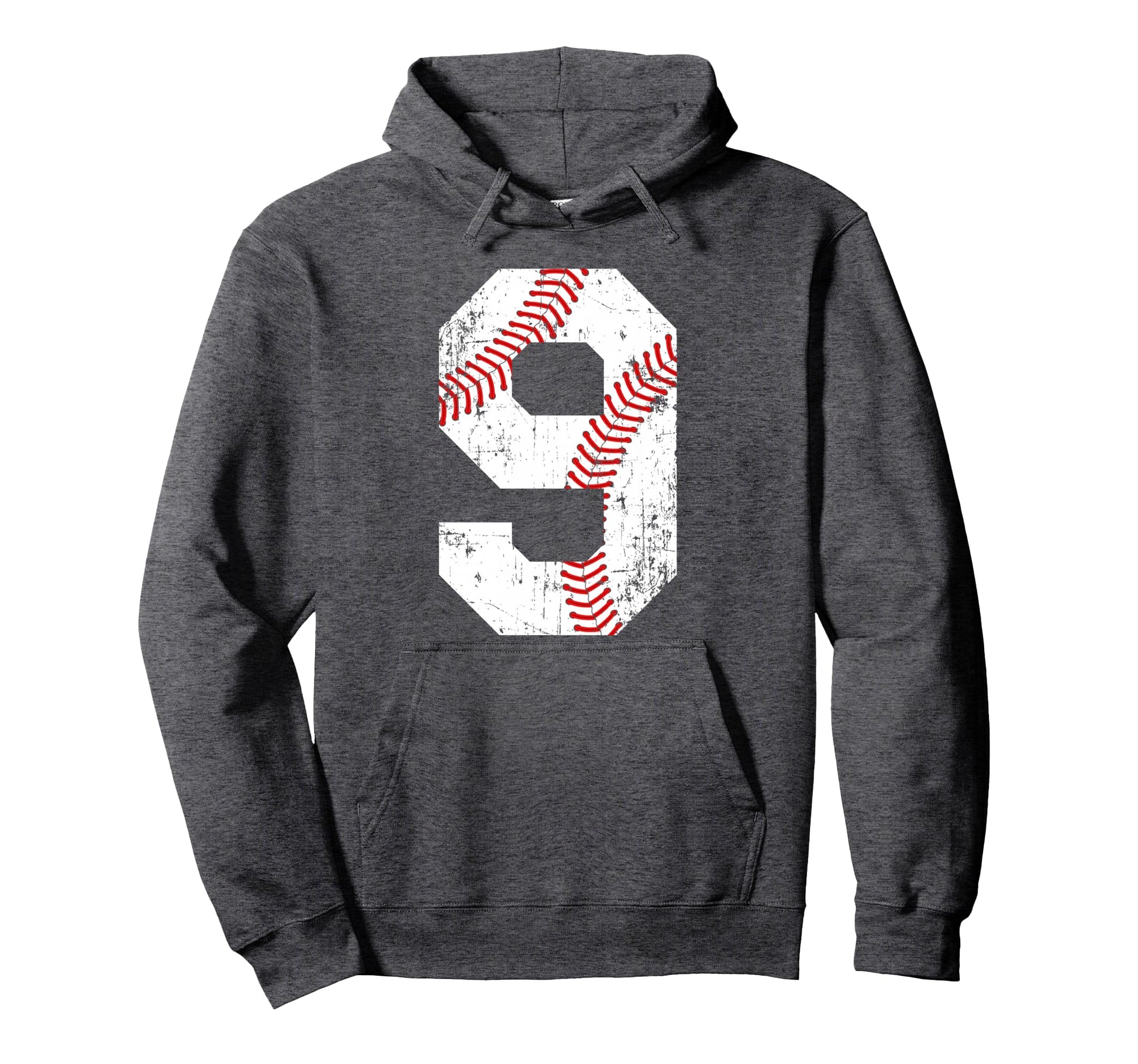 Baseball 9 Jersey Number Hoodie - Streetwear Style for Adults - T-Shirt, Sweatshirt, Hoodie