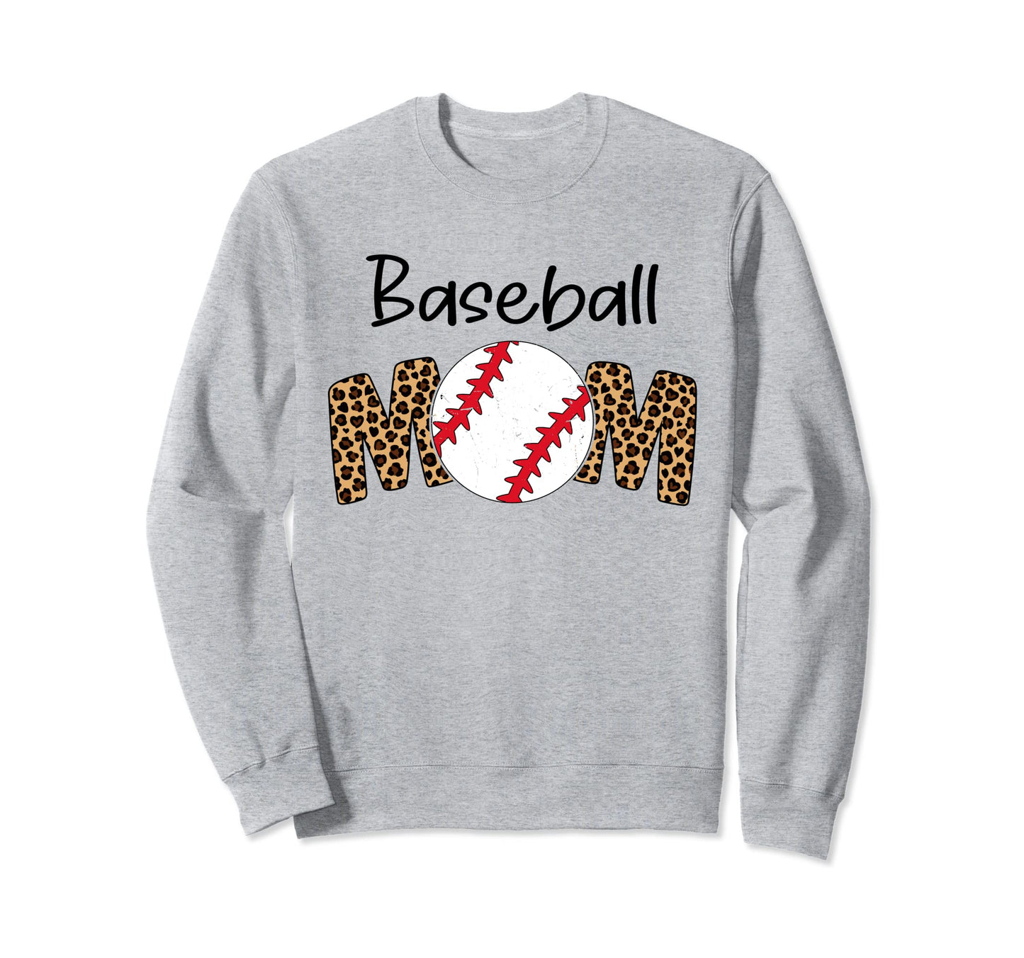 Baseball Mom Leopard Funny Softball Sweatshirt - Trendy Graphic Men Women - T-Shirt, Sweatshirt, Hoodie
