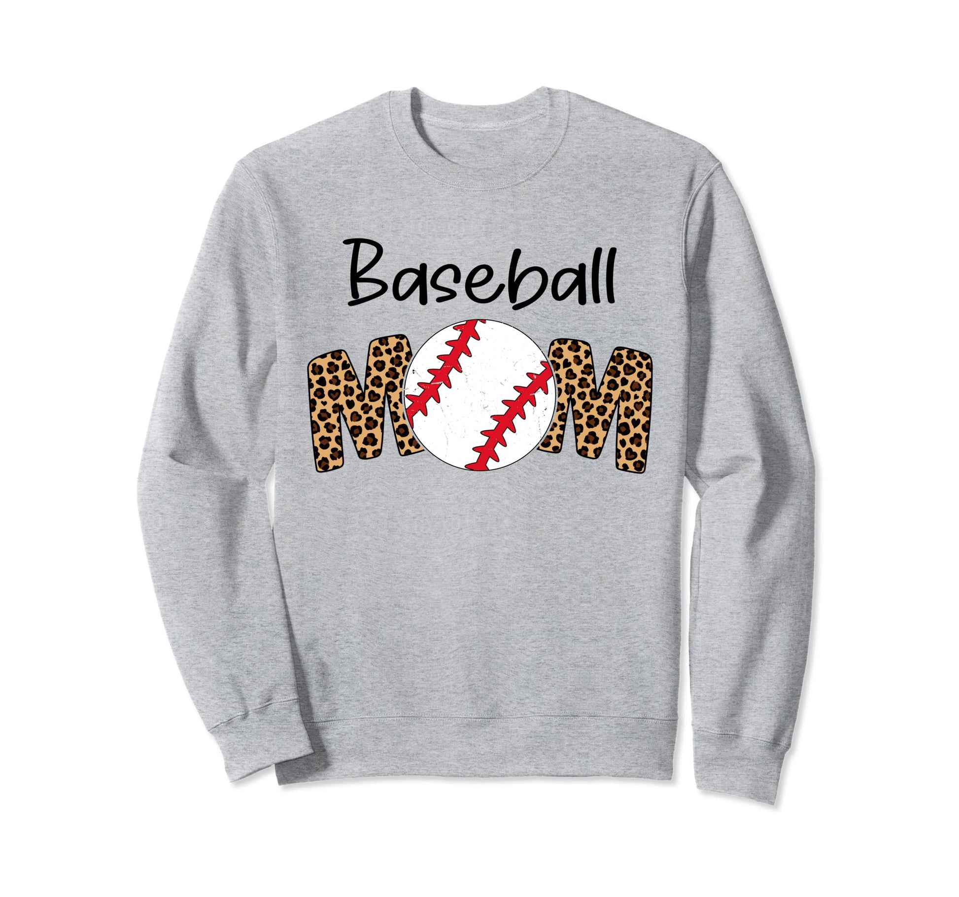 Baseball Mom Leopard Funny Softball Sweatshirt - Trendy Graphic Men Women - T-Shirt, Sweatshirt, Hoodie