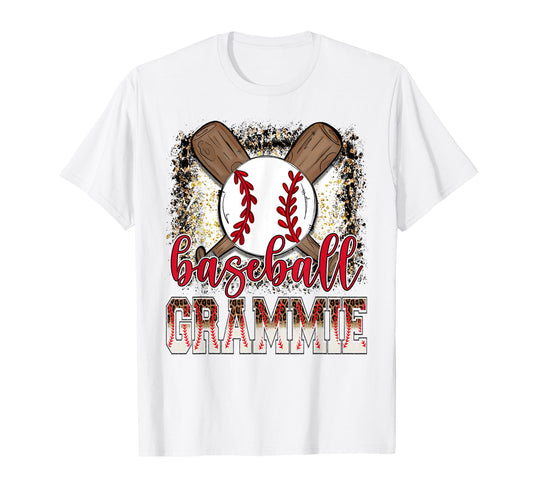 Baseball Grammie Leopard Proud T-Shirt - Casual Everyday Wear Men Women - T-Shirt, Sweatshirt, Hoodie
