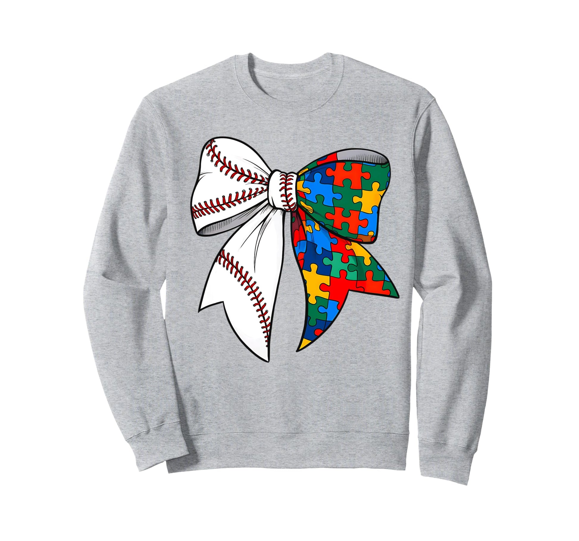 Autism Awareness Coquette Bow Baseball Sweatshirt - Novelty Apparel Unisex - T-Shirt, Sweatshirt, Hoodie