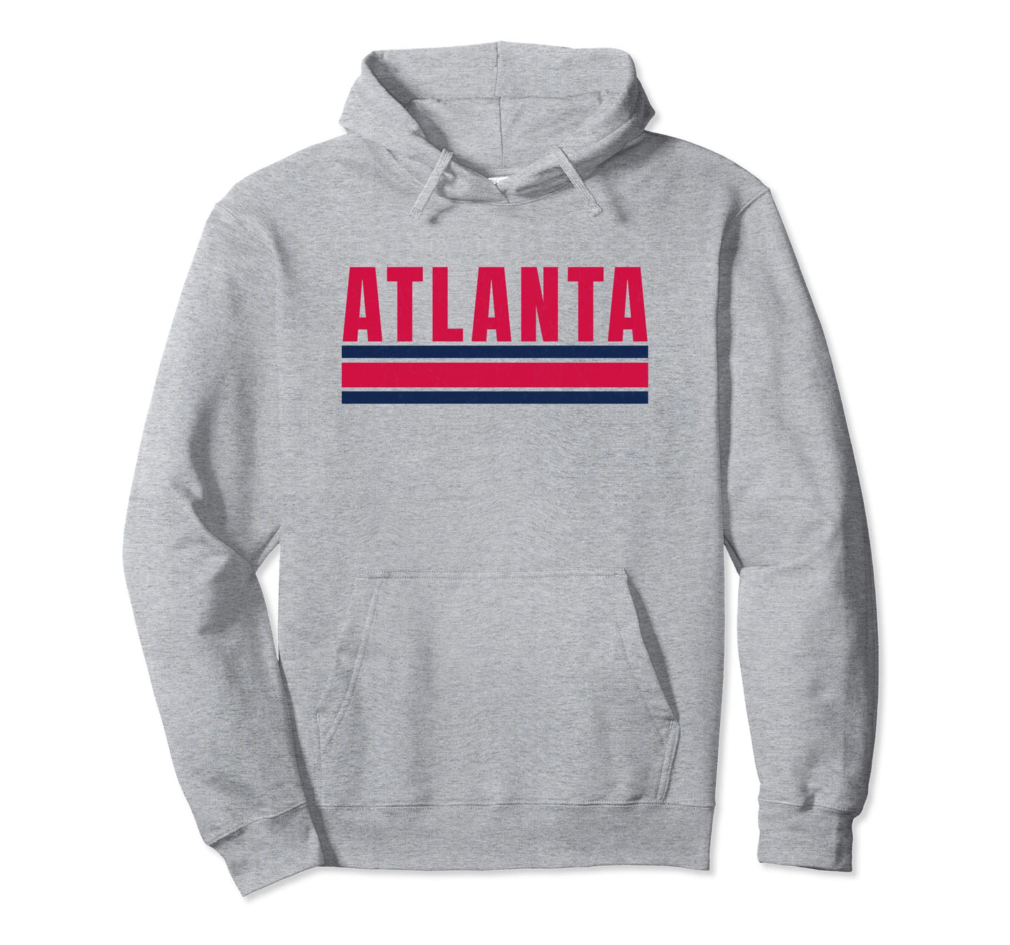 Atlanta Red Blue Fun Striped Atlanta Hoodie - Trendy Graphic for Adults - T-Shirt, Sweatshirt, Hoodie