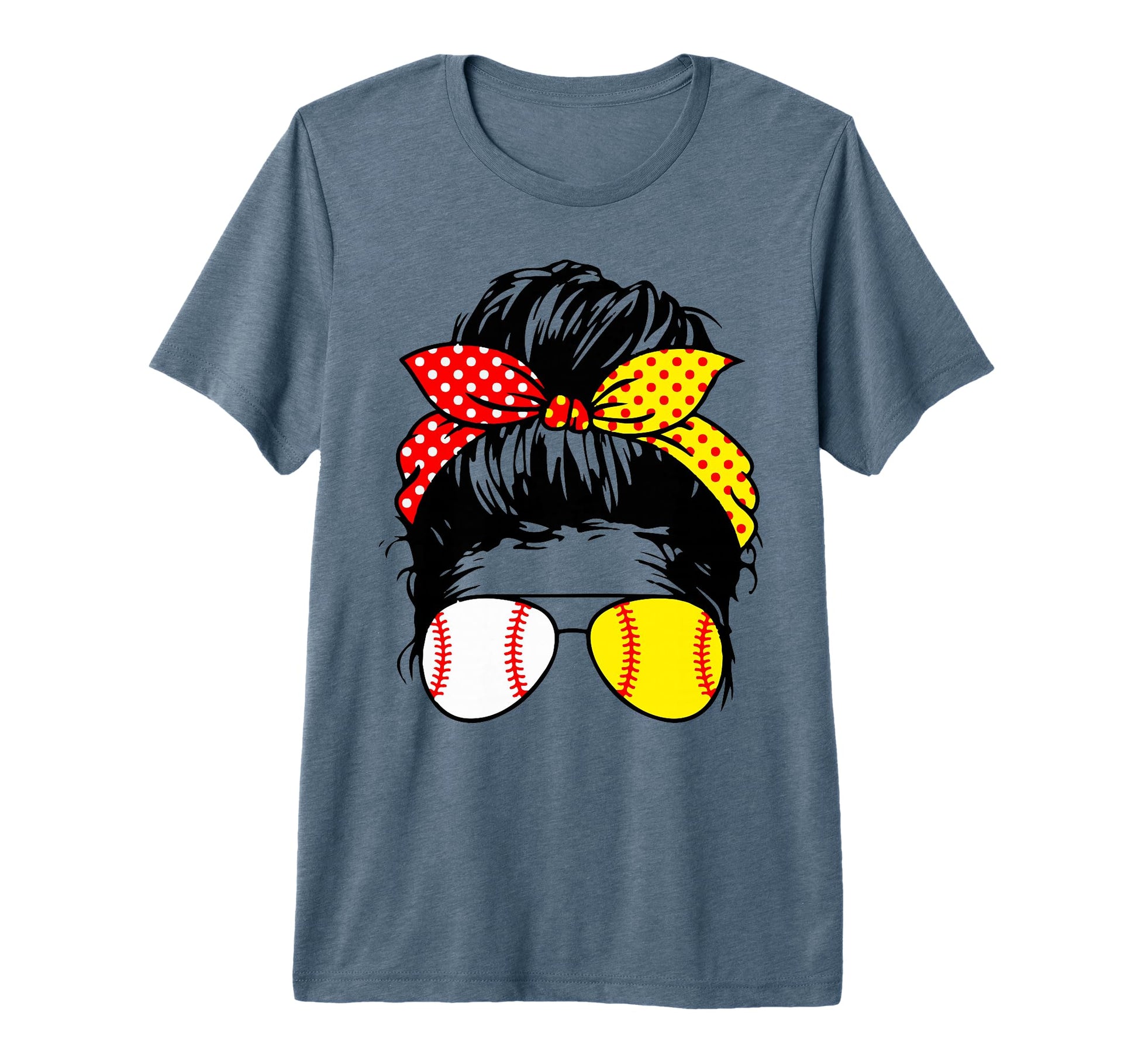 Baseball Softball Ball Mom Red Yellow T-Shirt - Streetwear Style Unisex - T-Shirt, Sweatshirt, Hoodie