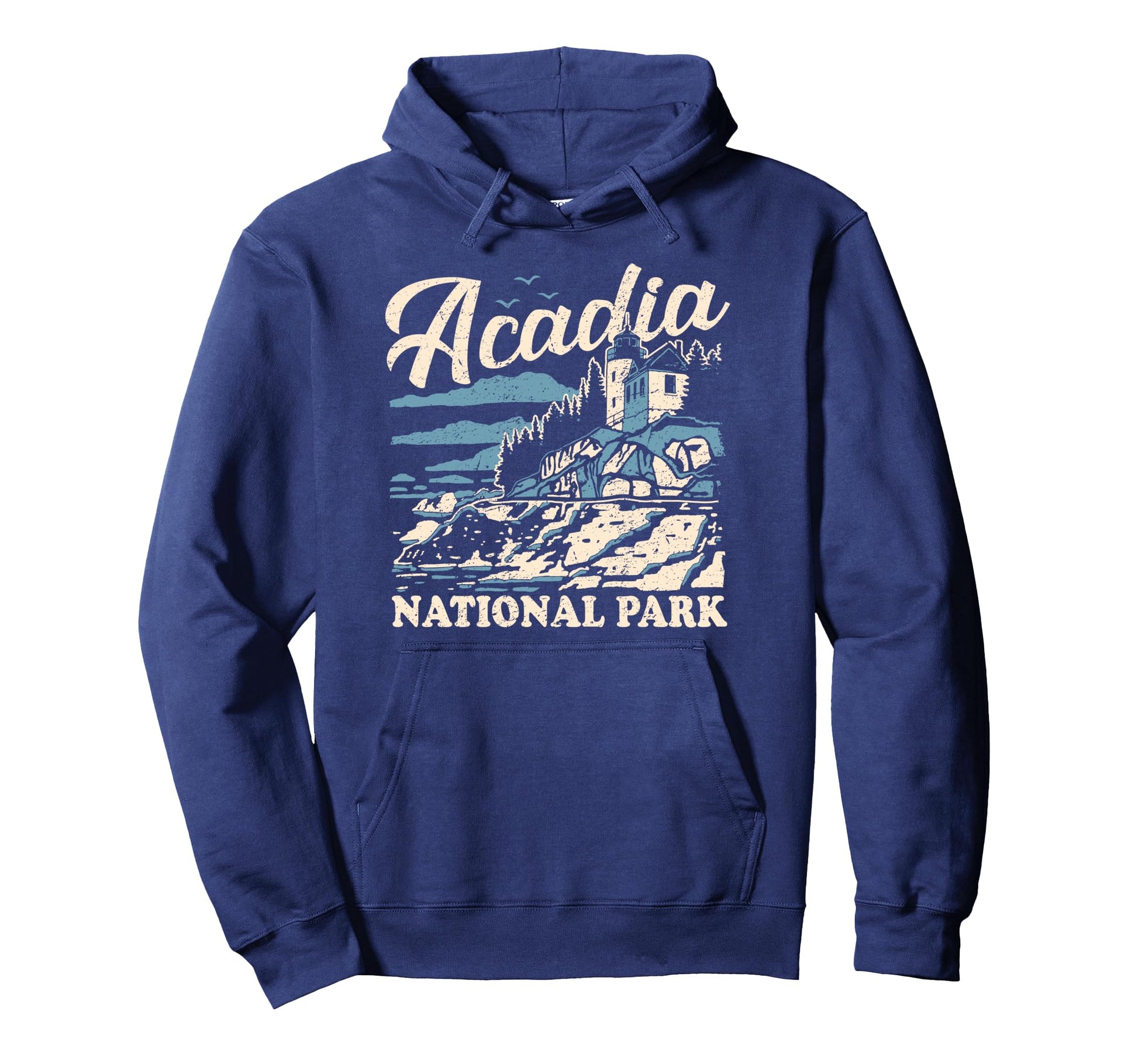 Acadia National Park Maine Distressed Hoodie - Unique Graphic Men Women - T-Shirt, Sweatshirt, Hoodie