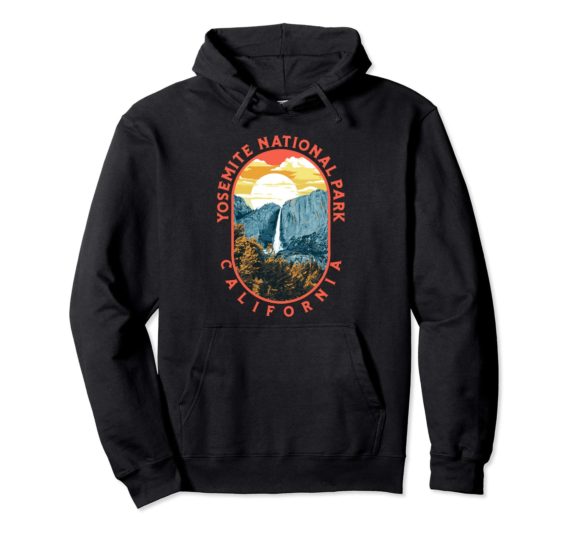 Yosemite Falls National Park California Hoodie - Custom Art Print Unisex - T-Shirt, Sweatshirt, Hoodie