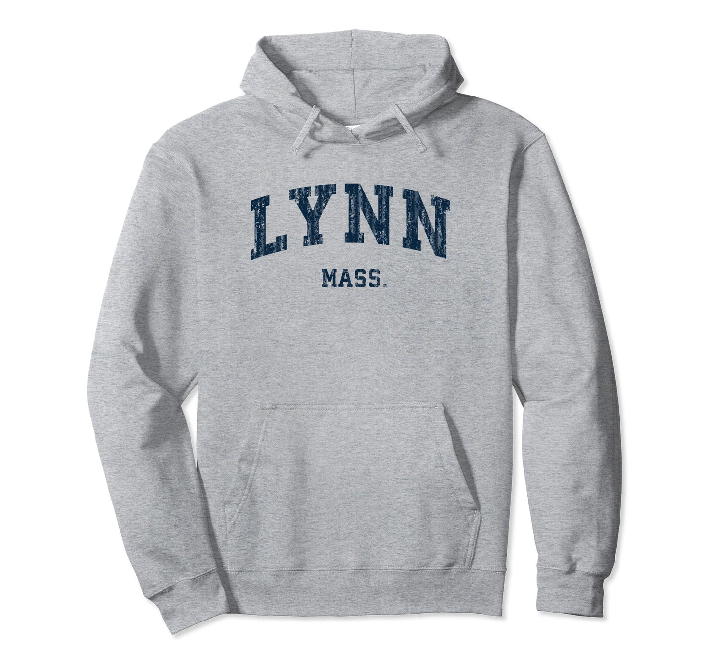 Lynn Massachusetts Ma Varsity Sports Navy Hoodie - Novelty Apparel Unisex - T-Shirt, Sweatshirt, Hoodie