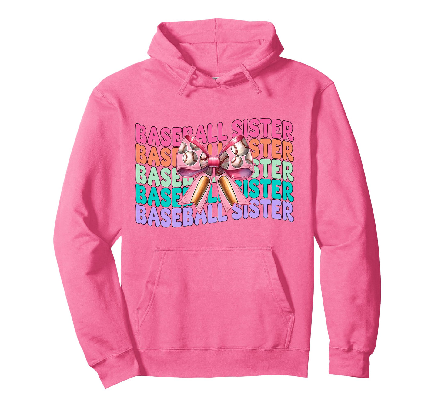 Baseball Sister Baseball Coquette Hoodie - Casual Everyday Wear Men Women - T-Shirt, Sweatshirt, Hoodie