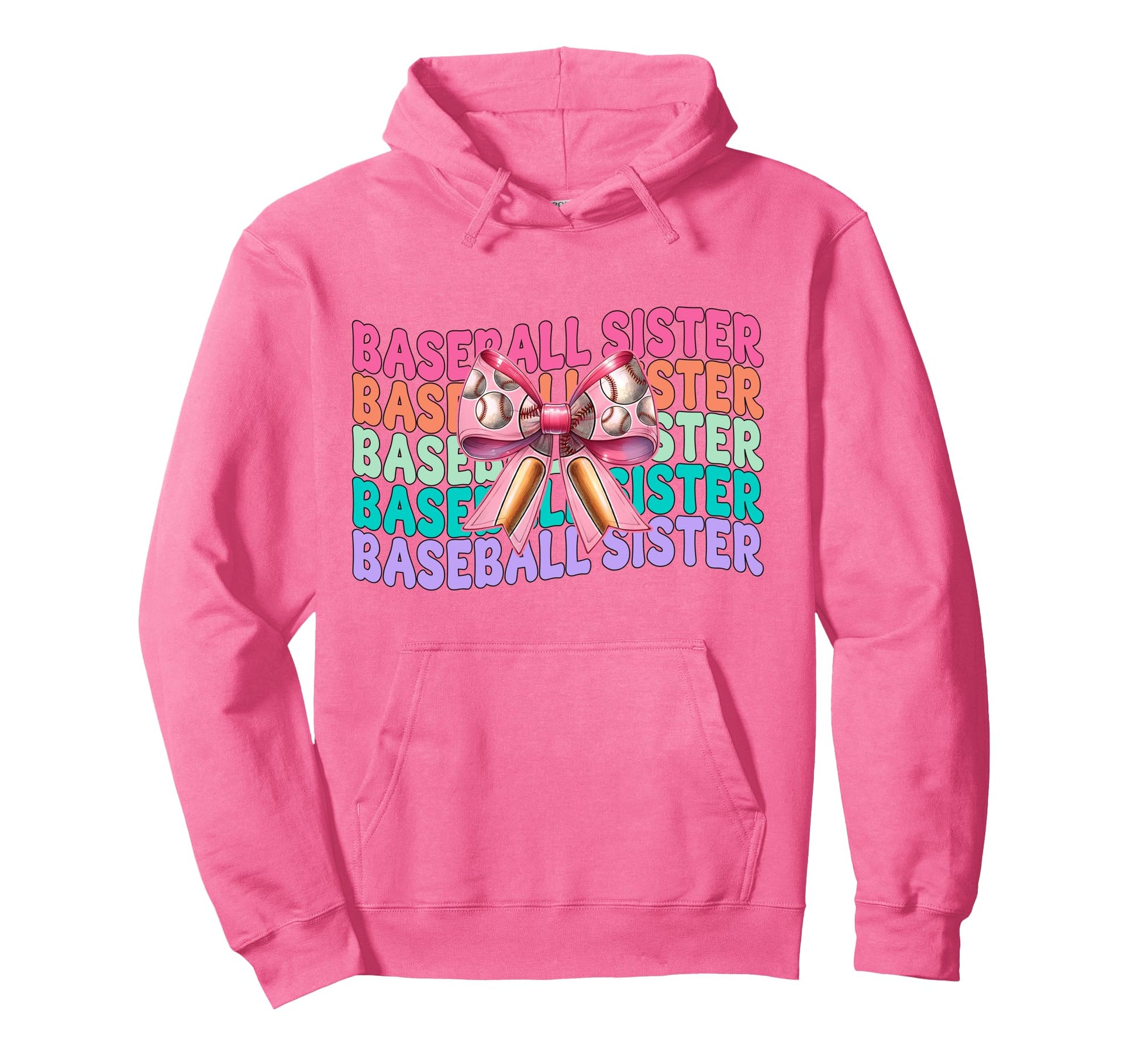 Baseball Sister Baseball Coquette Hoodie - Casual Everyday Wear Men Women - T-Shirt, Sweatshirt, Hoodie