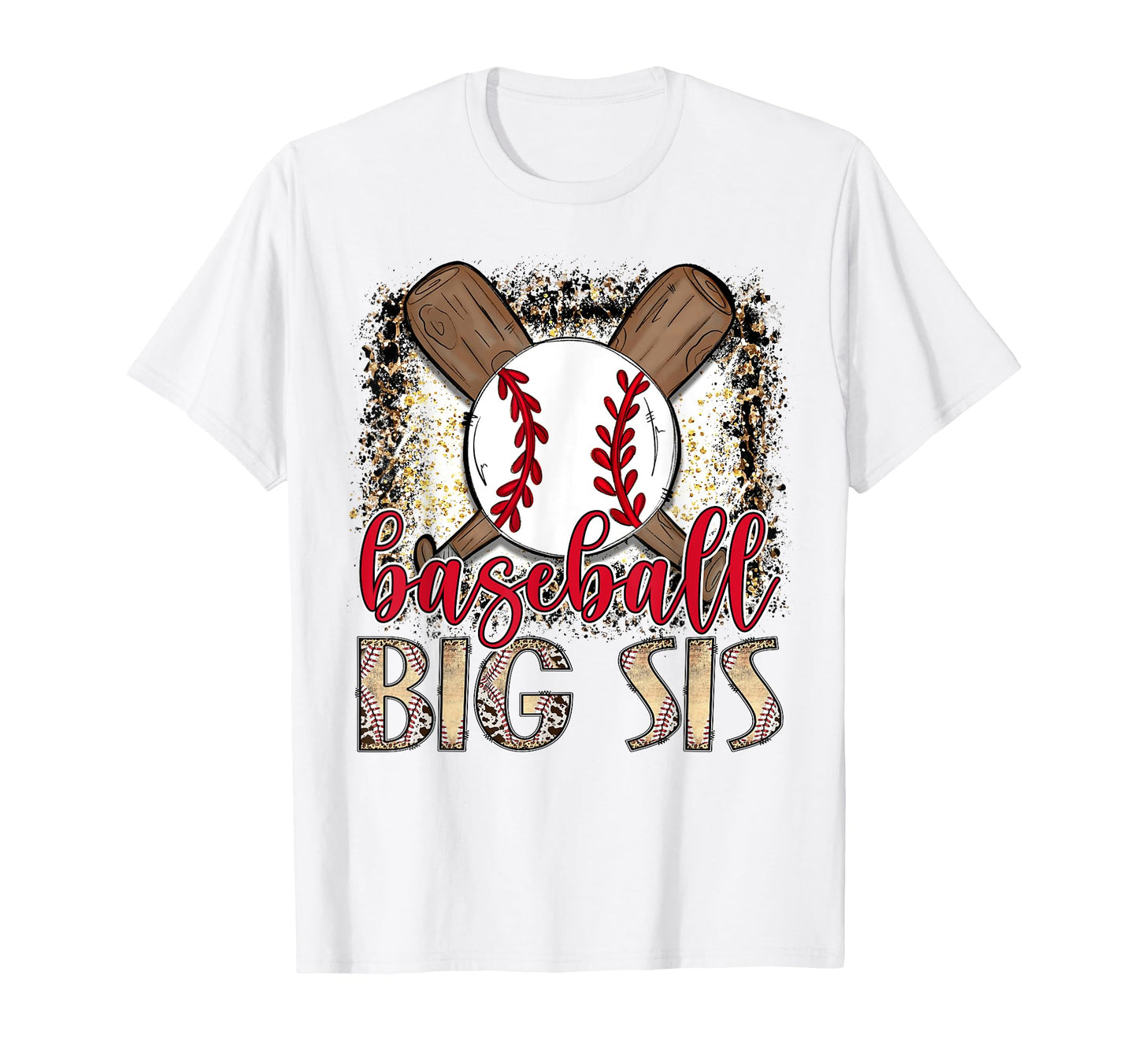 Baseball Big Sis Leopard Proud Ball T-Shirt - Unique Graphic for Adults - T-Shirt, Sweatshirt, Hoodie