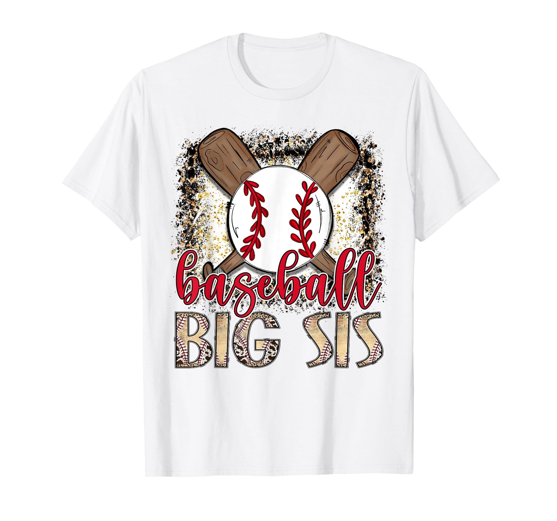 Baseball Big Sis Leopard Proud Ball T-Shirt - Unique Graphic for Adults - T-Shirt, Sweatshirt, Hoodie