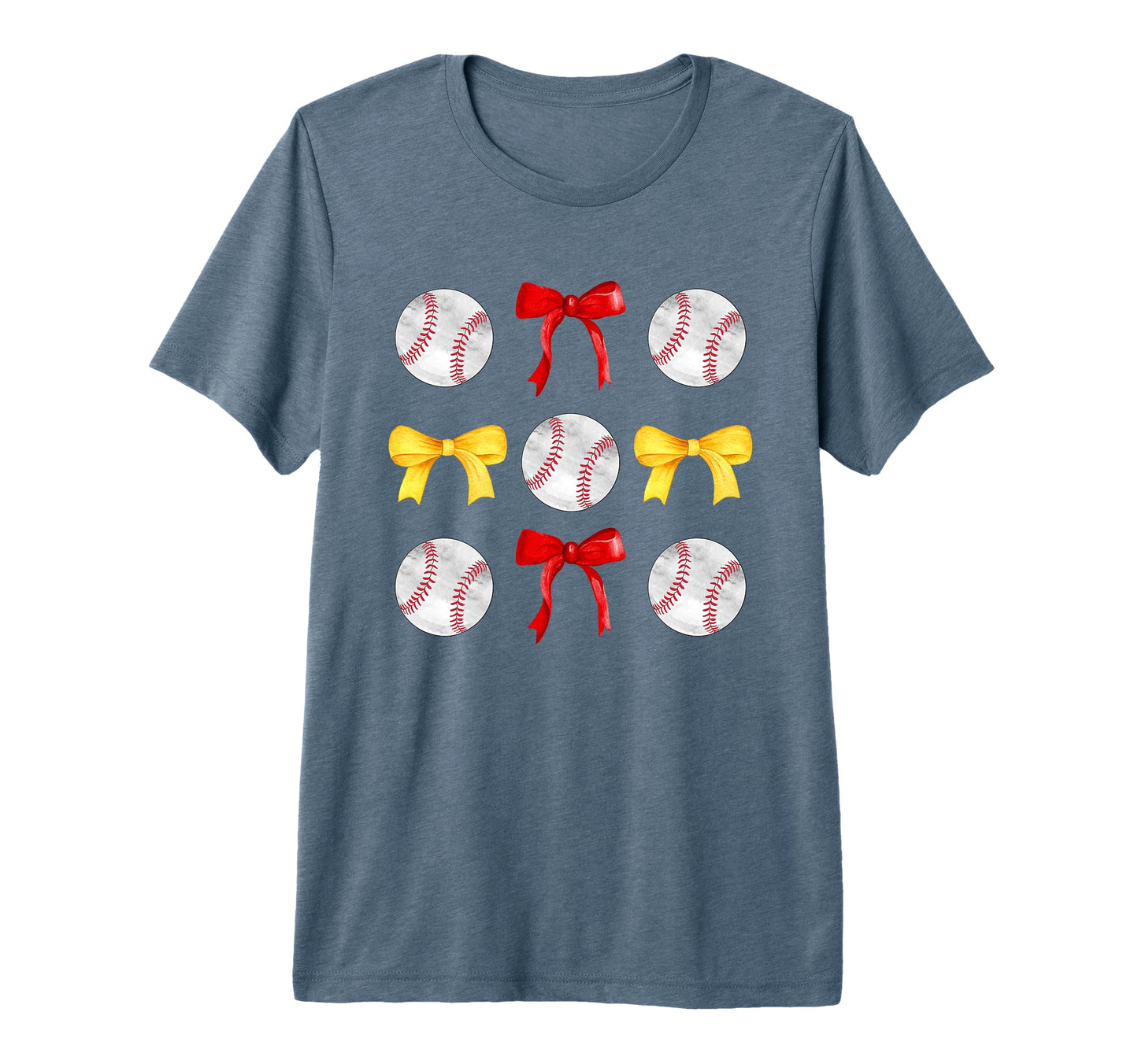 Baseballs Red Yellow Gold Bows Ball T-Shirt - Fun Novelty Design Unisex - T-Shirt, Sweatshirt, Hoodie