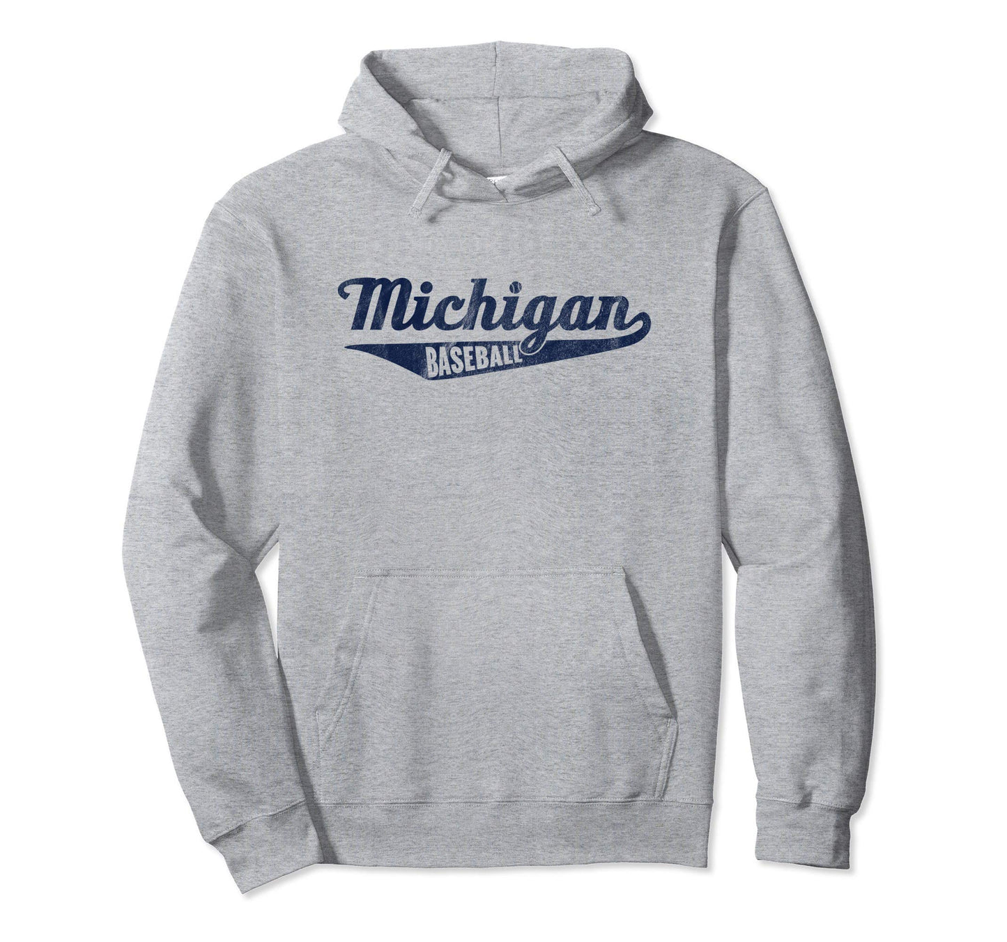 Michigan Baseball Script Distressed Hoodie - Trendy Graphic for Adults - T-Shirt, Sweatshirt, Hoodie