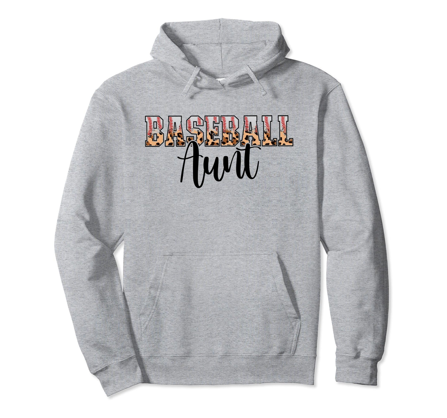 Baseball Aunt Funny Leopard Baseball Hoodie - Unique Graphic Men Women - T-Shirt, Sweatshirt, Hoodie