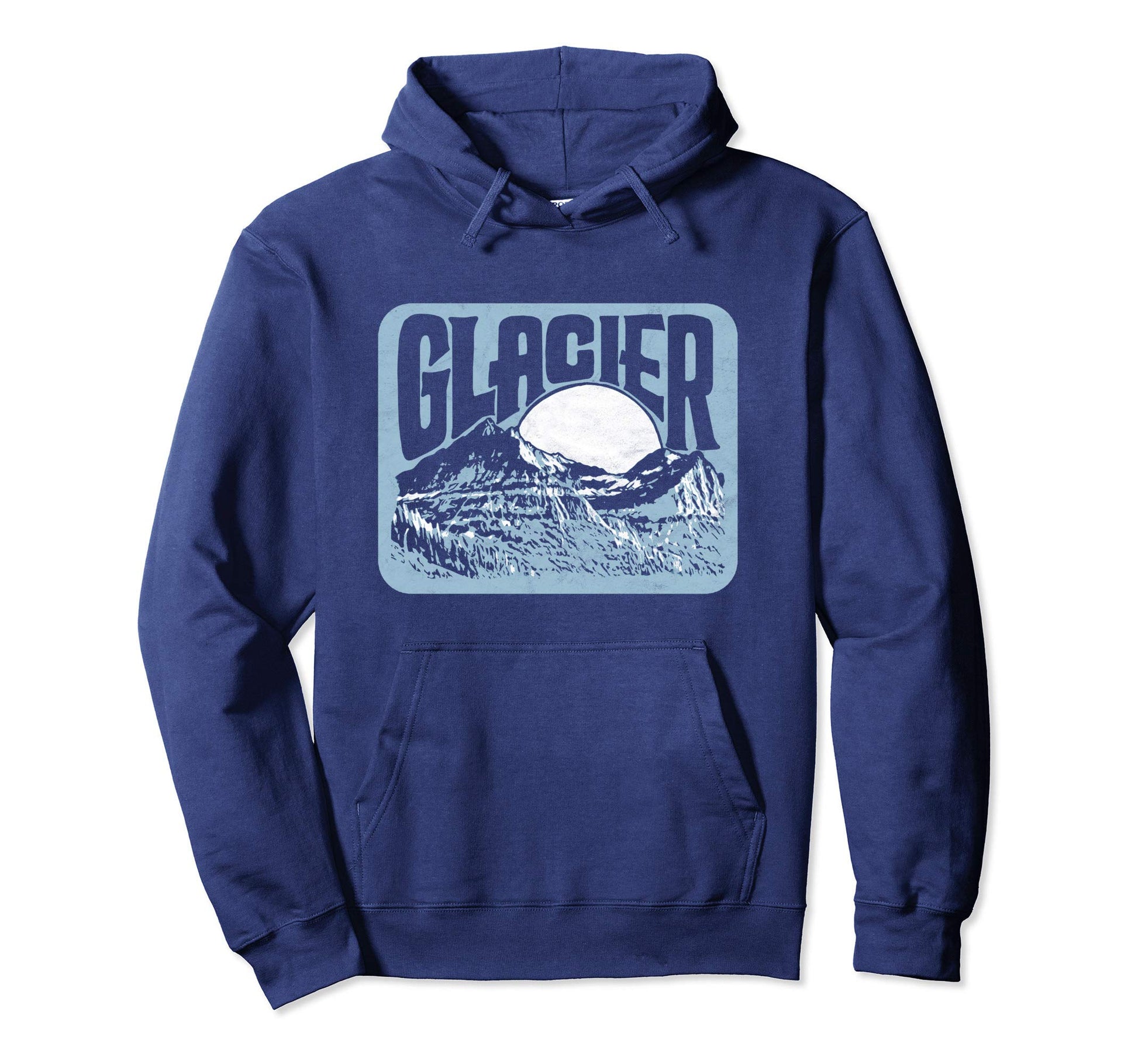 Glacier National Park Distressed 80S Hoodie - Graphic Print Men Women - T-Shirt, Sweatshirt, Hoodie