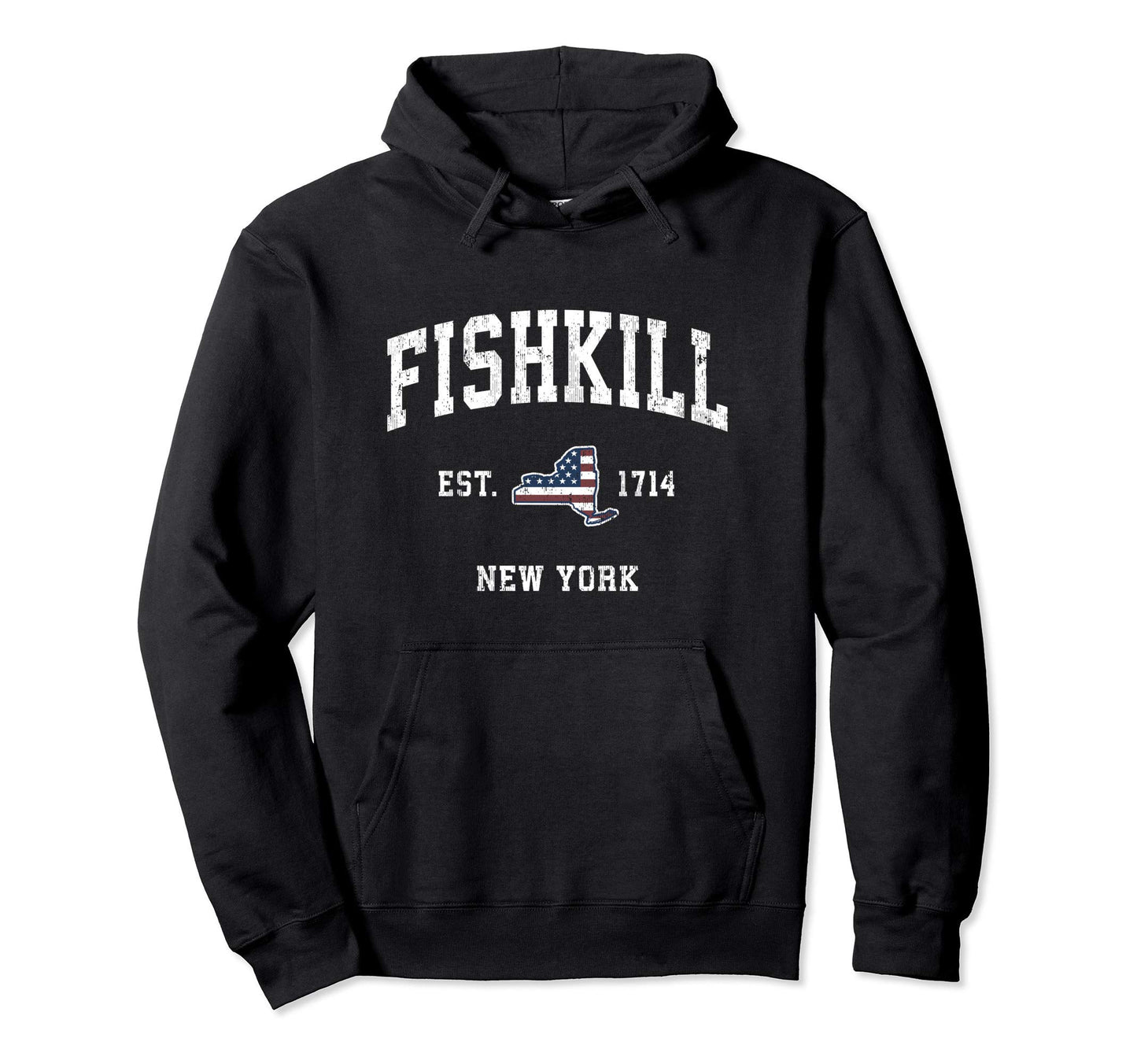 Fishkill New York Ny American Flag Hoodie - Novelty Apparel Men Women - T-Shirt, Sweatshirt, Hoodie