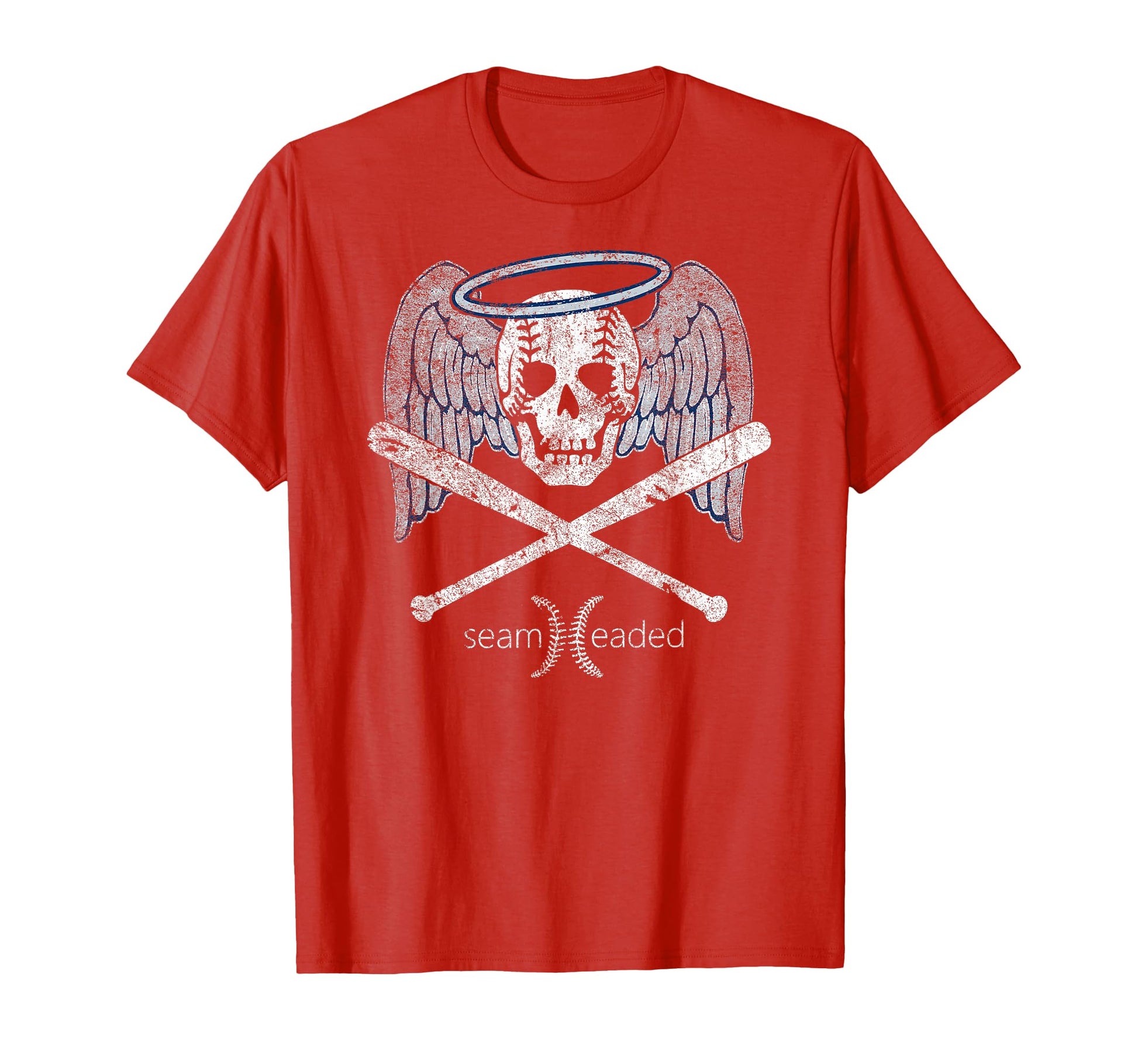 Angel Baseball Skull Bats And T-Shirt - Casual Everyday Wear for Adults - T-Shirt, Sweatshirt, Hoodie