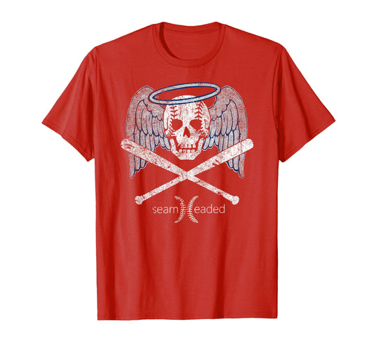 Angel Baseball Skull Bats And T-Shirt - Casual Everyday Wear for Adults - T-Shirt, Sweatshirt, Hoodie