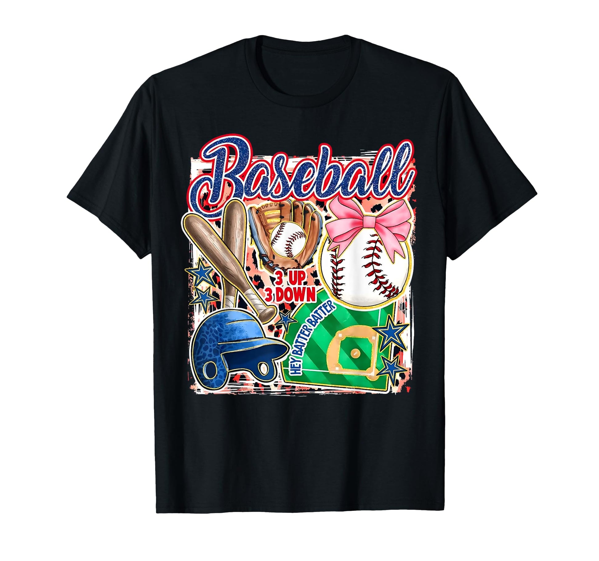 Baseball Preppy Baseball Mama Bow T-Shirt - Minimalist Print Men Women - T-Shirt, Sweatshirt, Hoodie