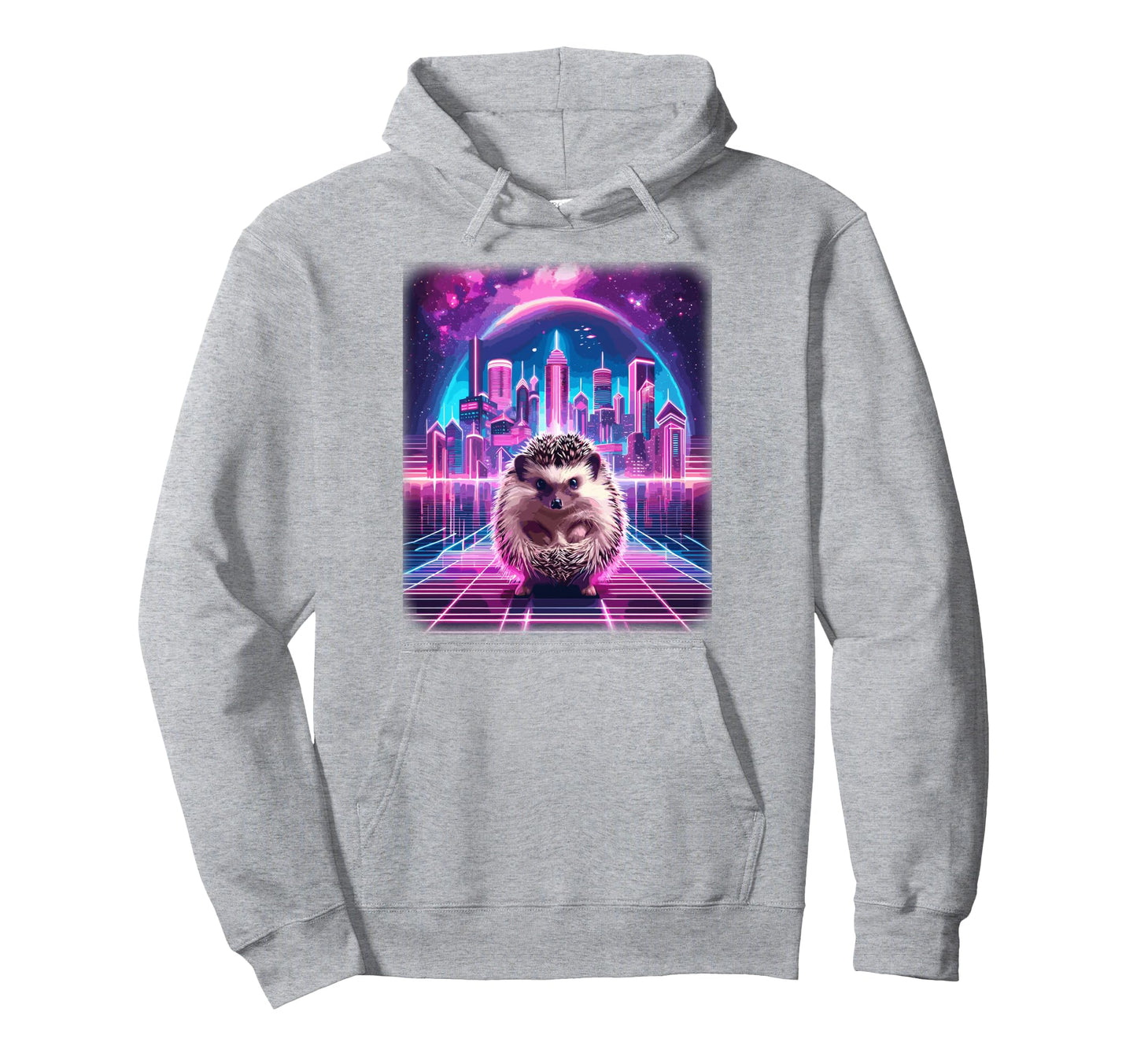 Synthwave Aesthetic Hedgehog Lover Hoodie - Novelty Apparel Men Women - T-Shirt, Sweatshirt, Hoodie