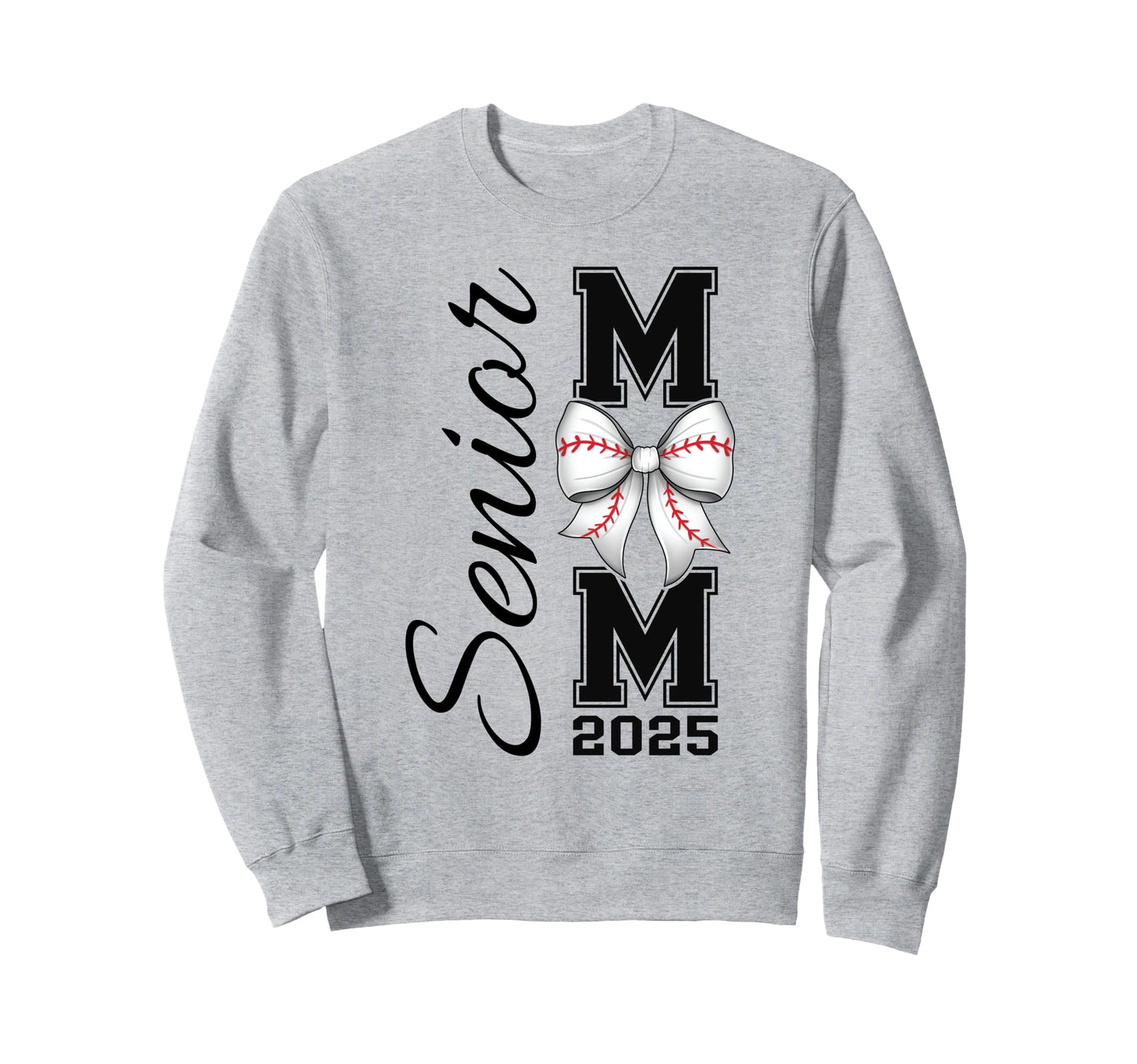 Senior Mom 2025 Baseball Bow Coquette Sweatshirt - Trendy Graphic Unisex - T-Shirt, Sweatshirt, Hoodie