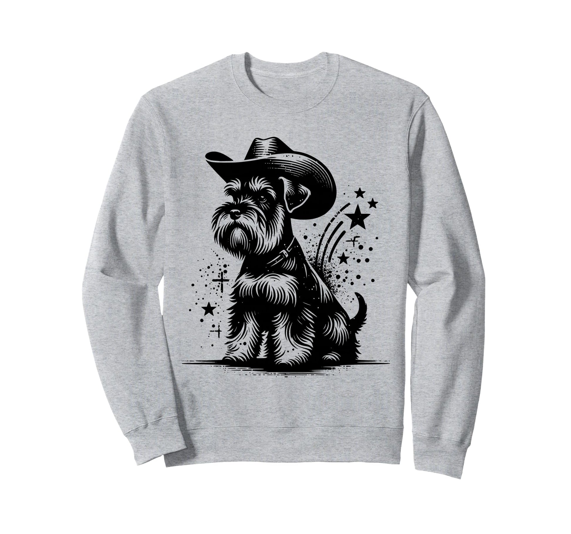 Funny Miniature Schnauzer Cowboy Sweatshirt - Trendy Graphic Unisex - T-Shirt, Sweatshirt, Hoodie