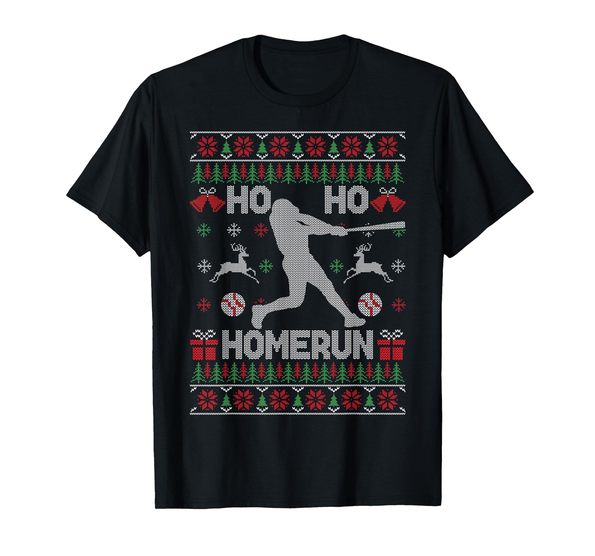 Ho Ho Home Run Funny Ugly Baseball Lover T-Shirt - Aesthetic Graphic Unisex - T-Shirt, Sweatshirt, Hoodie