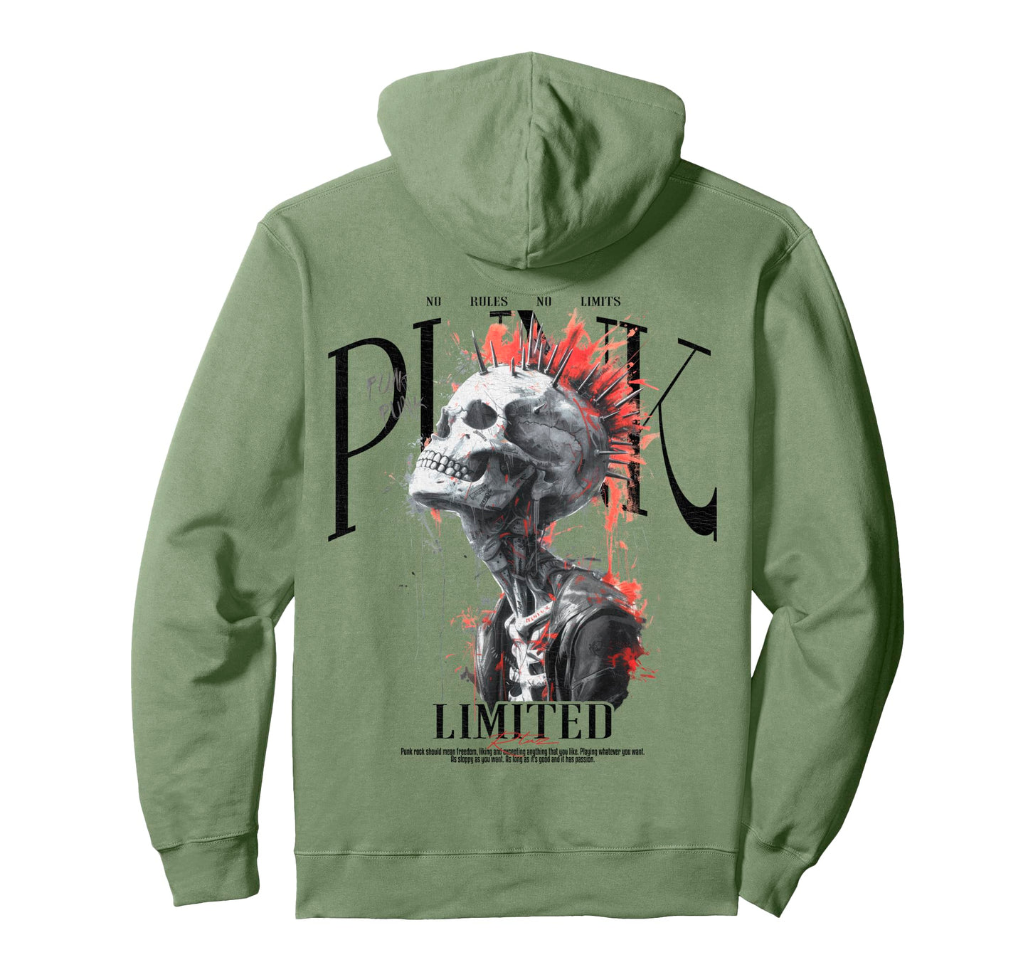 Back Y2K Streetwear Skull Hoodie - Graphic Print for Adults - T-Shirt, Sweatshirt, Hoodie