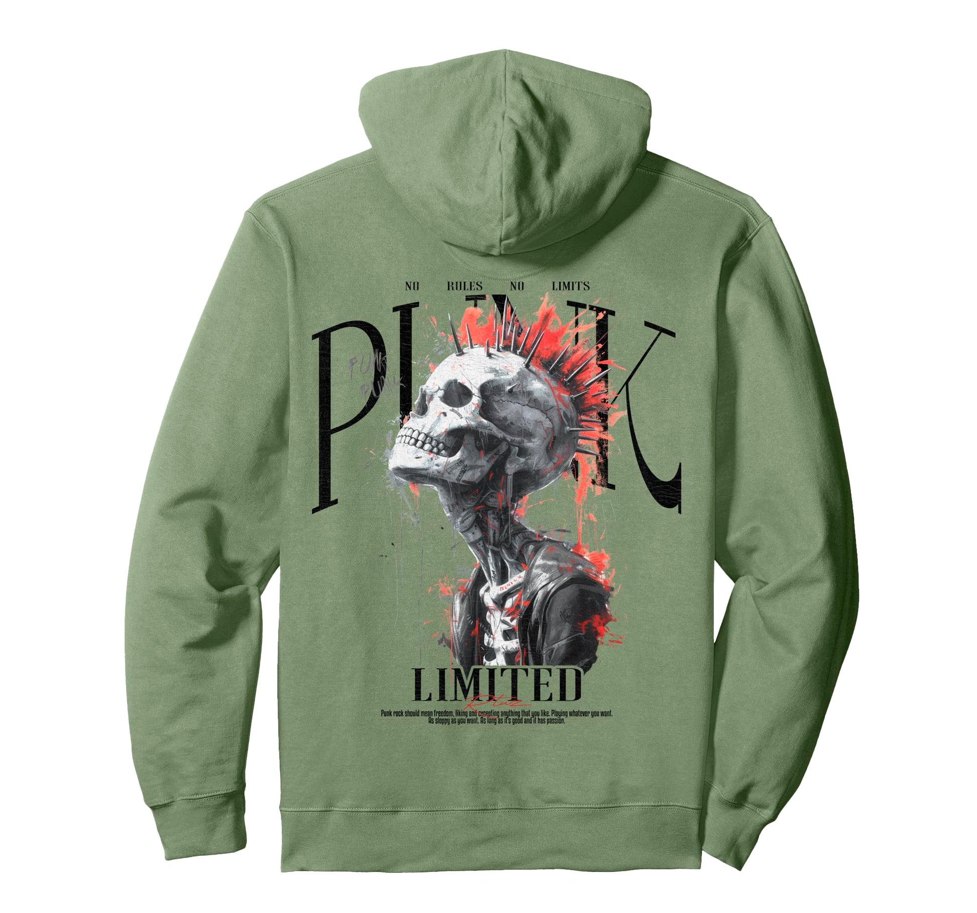 Back Y2K Streetwear Skull Hoodie - Graphic Print for Adults - T-Shirt, Sweatshirt, Hoodie
