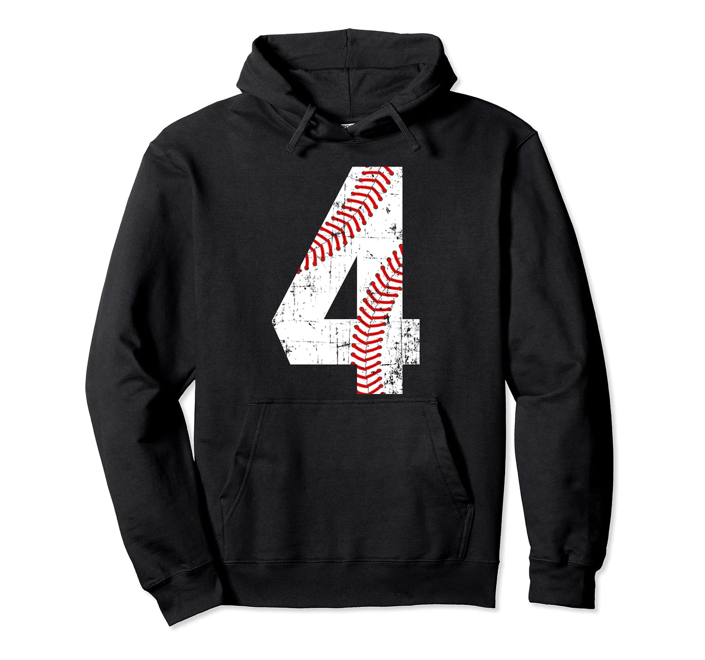 Baseball 4 Jersey Number Hoodie - Custom Art Print for Adults - T-Shirt, Sweatshirt, Hoodie