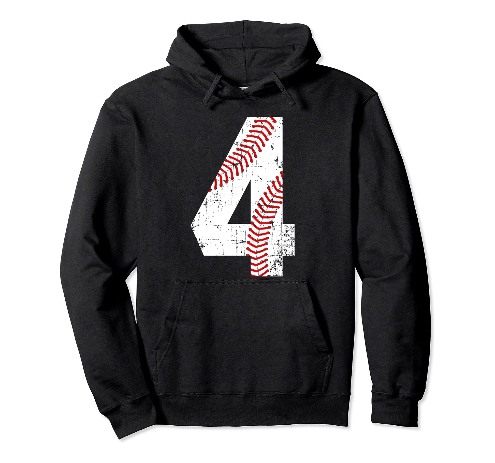 Baseball 4 Jersey Number Hoodie - Custom Art Print for Adults - T-Shirt, Sweatshirt, Hoodie