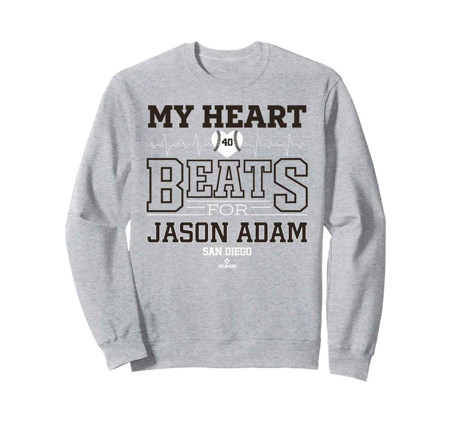 My Heart Beats Jason Adam San Diego Sweatshirt - Trendy Graphic for Adults - T-Shirt, Sweatshirt, Hoodie