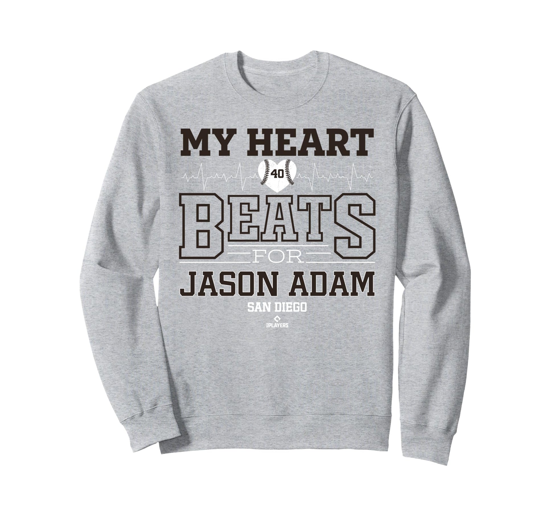 My Heart Beats Jason Adam San Diego Sweatshirt - Trendy Graphic for Adults - T-Shirt, Sweatshirt, Hoodie