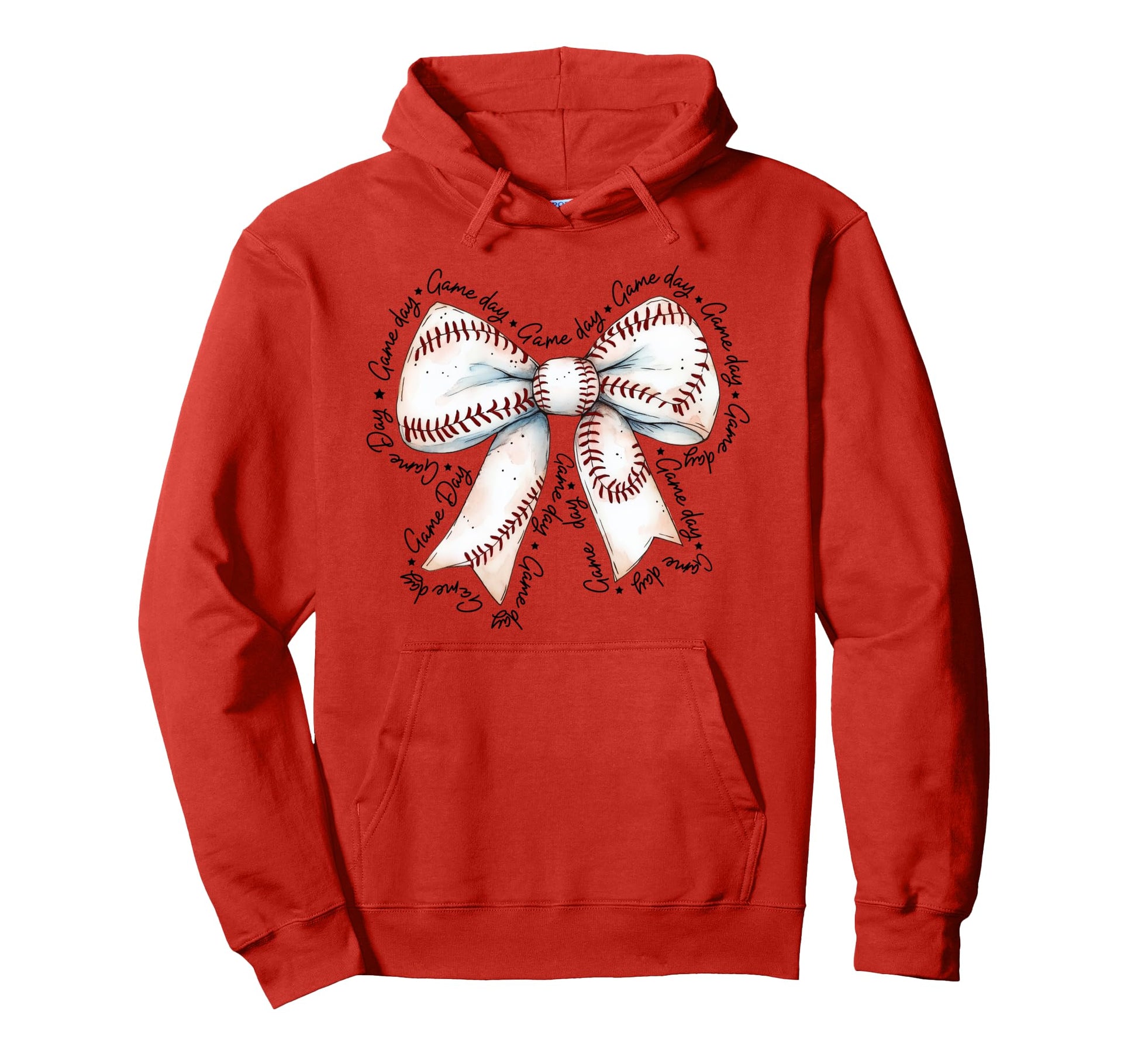Game Day Baseball Bow Coquette Sports Hoodie - Trendy Graphic Men Women - T-Shirt, Sweatshirt, Hoodie