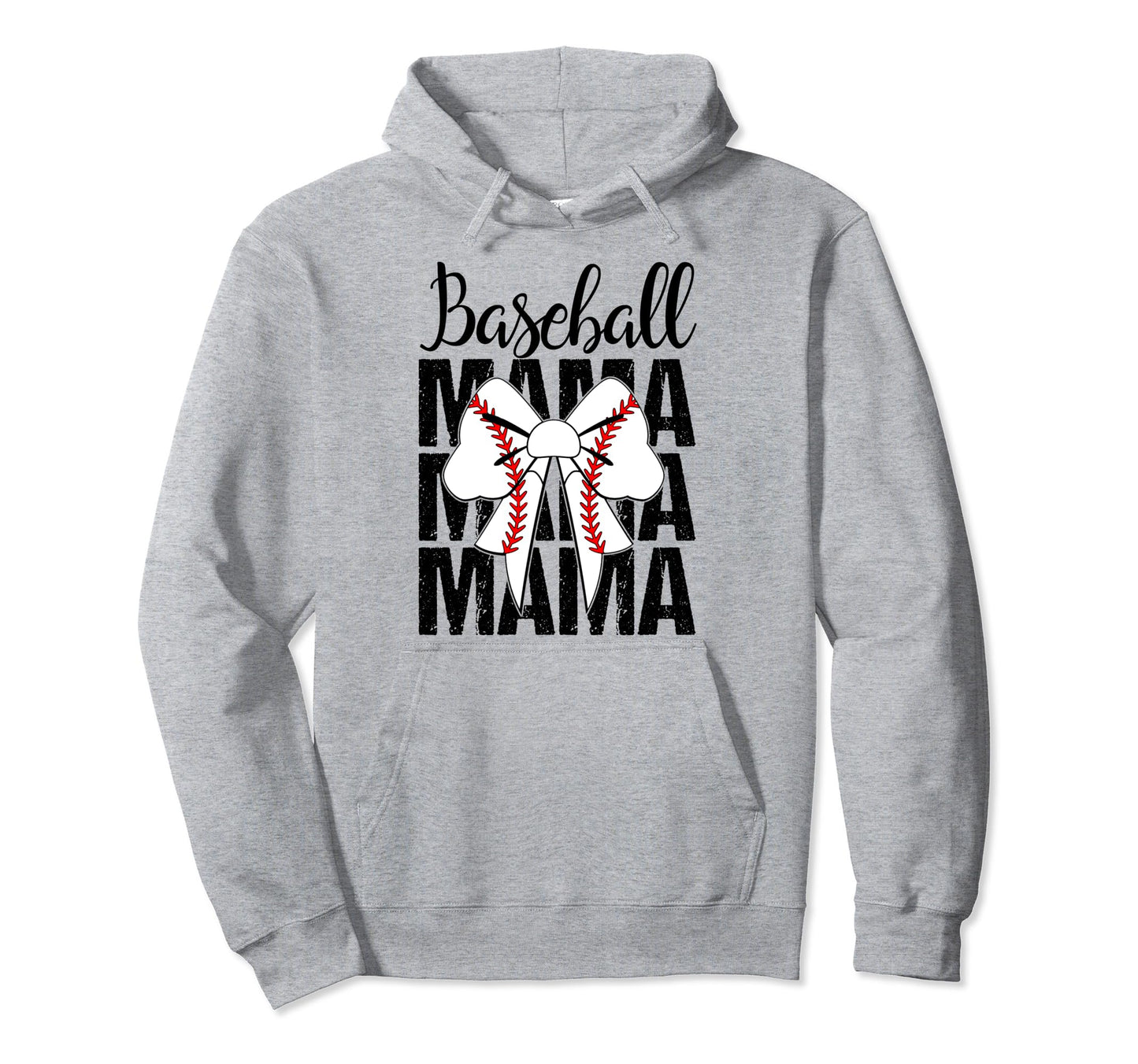 Coquette Bows Baseball Mama Hoodie - Casual Everyday Wear Unisex - T-Shirt, Sweatshirt, Hoodie