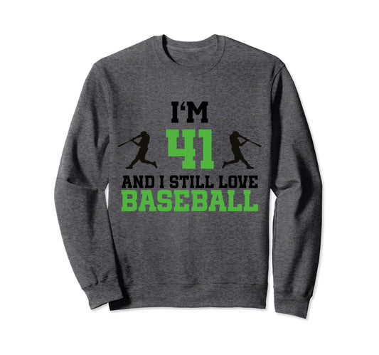 41St Birthday Baseball 41 Years Old Sweatshirt - Trendy Graphic for Adults - T-Shirt, Sweatshirt, Hoodie